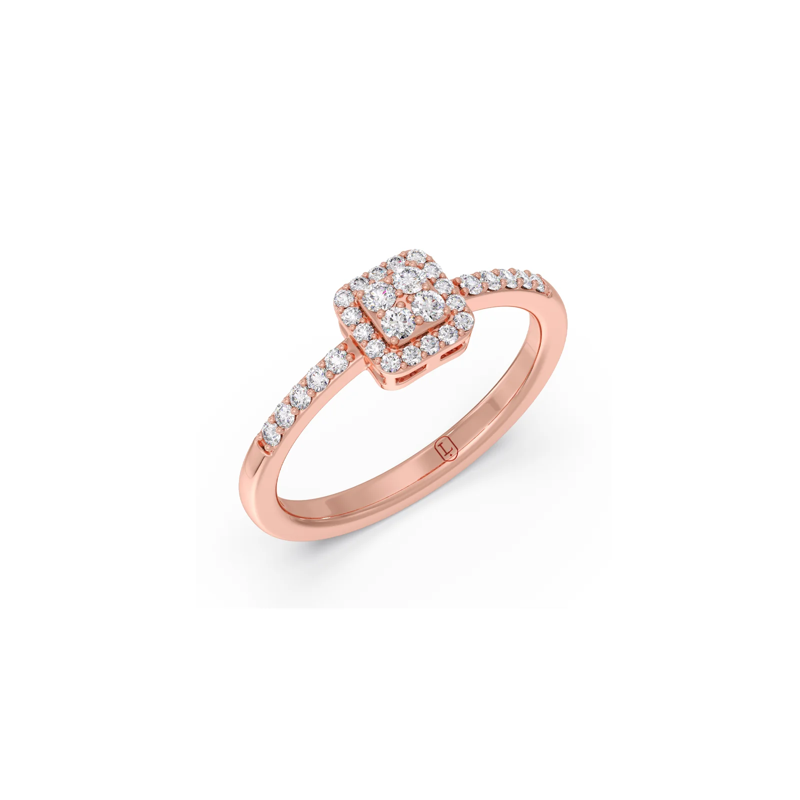Illusion Square Halo Diamond Ring - Image 5