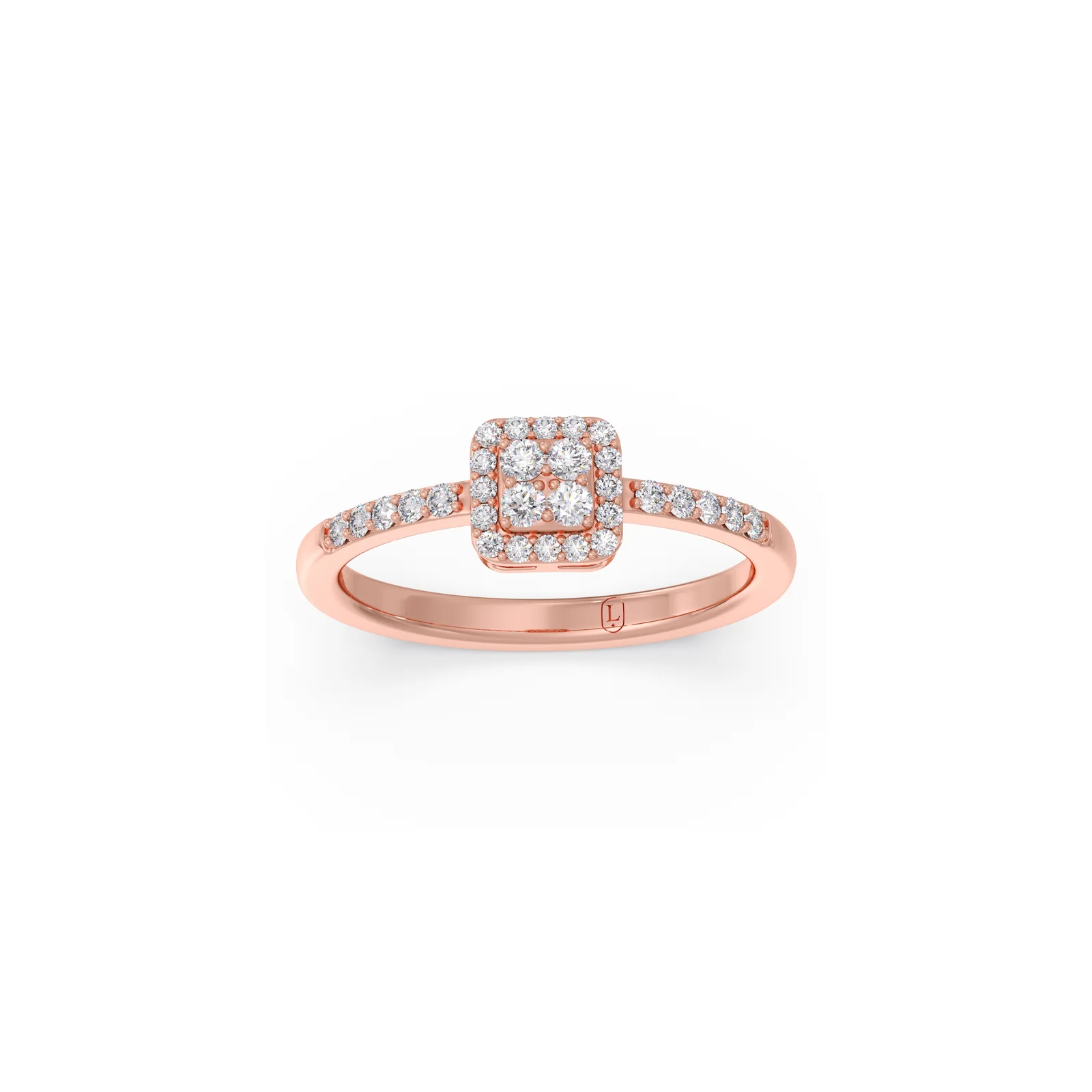 Illusion Square Halo Diamond Ring - Image 6