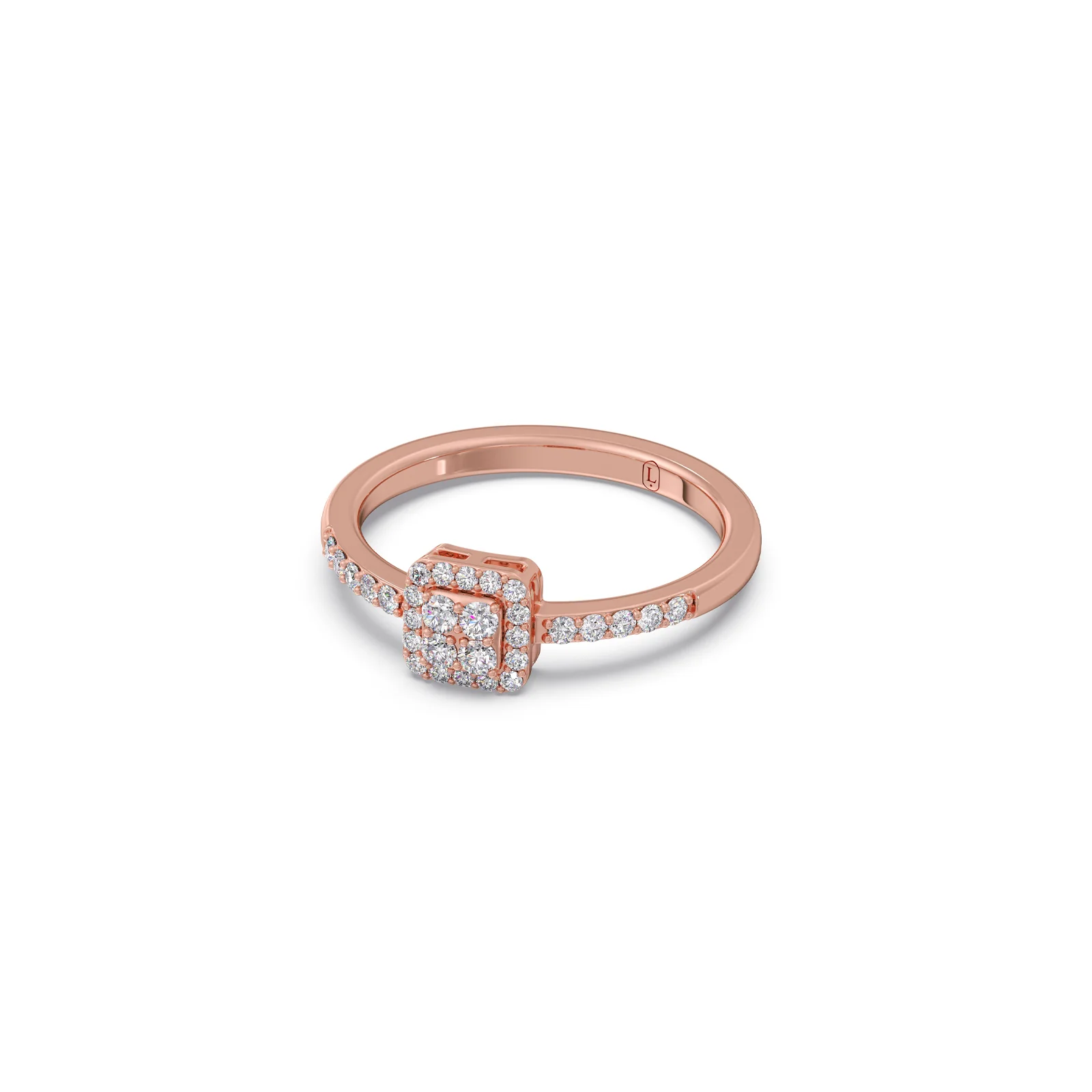 Illusion Square Halo Diamond Ring - Image 8