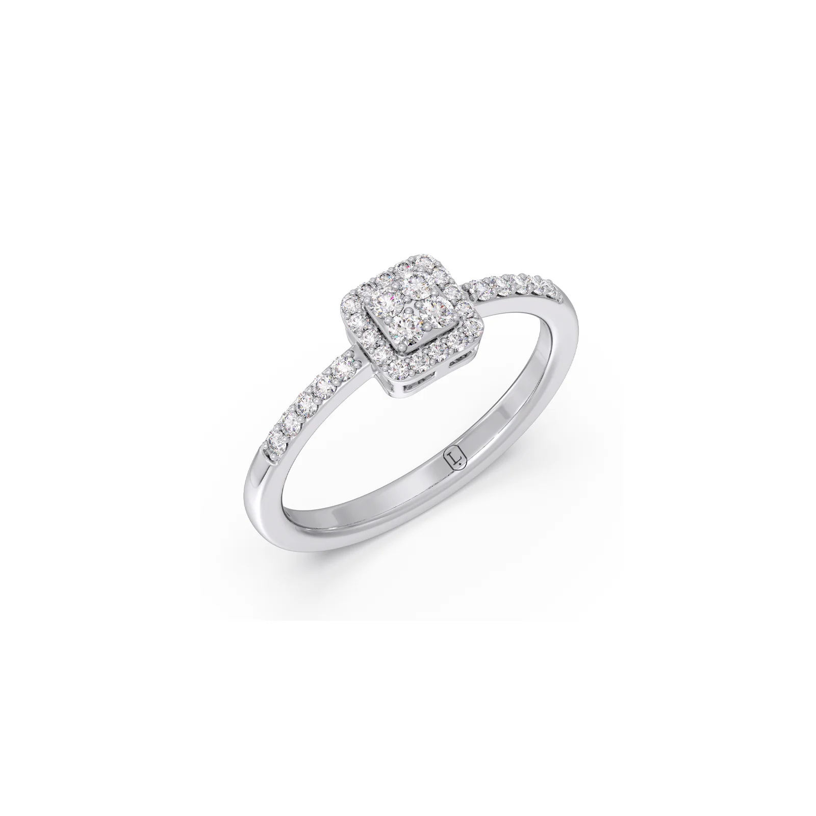 Illusion Square Halo Diamond Ring - Image 9