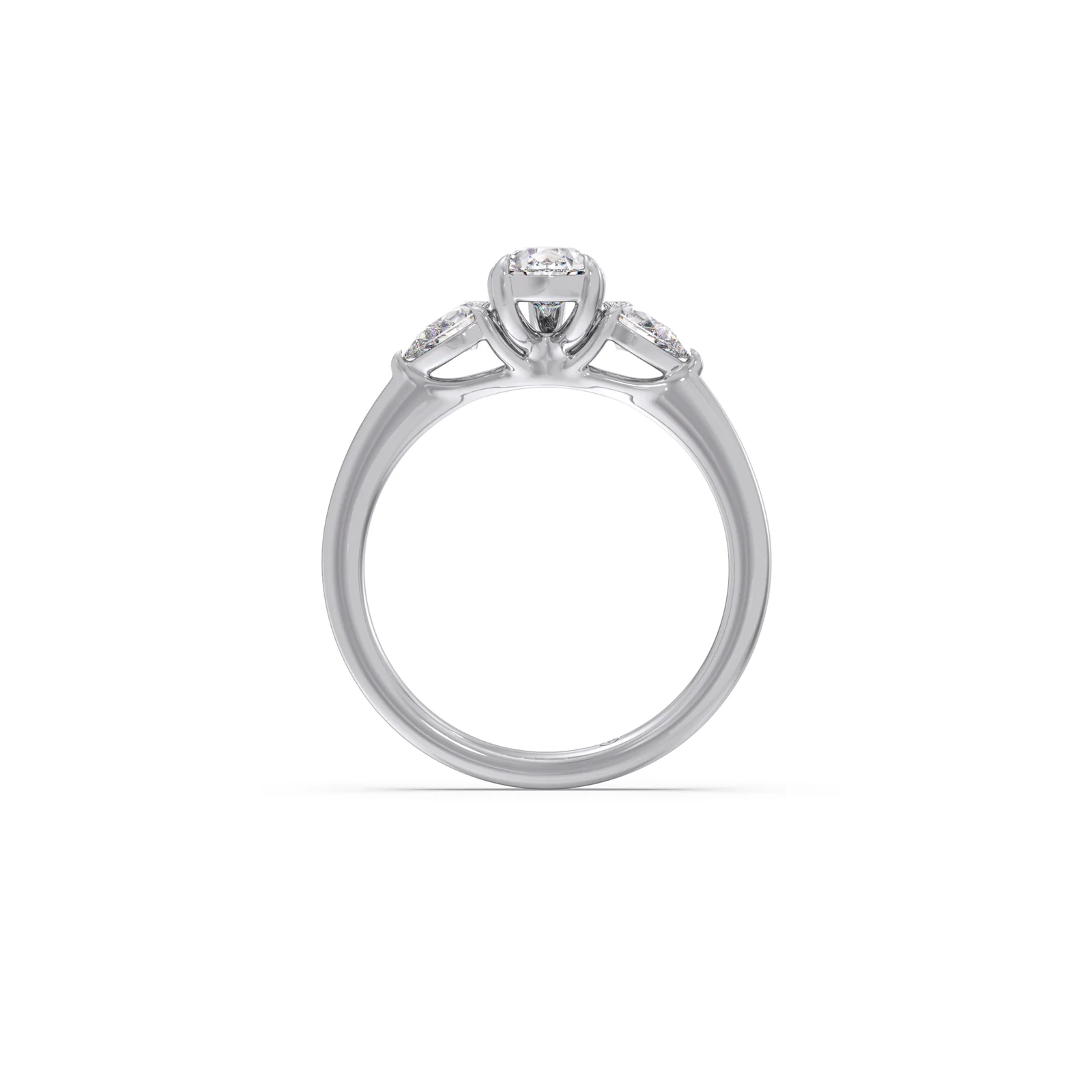 Modern Trio Pear Diamond Ring - Image 11