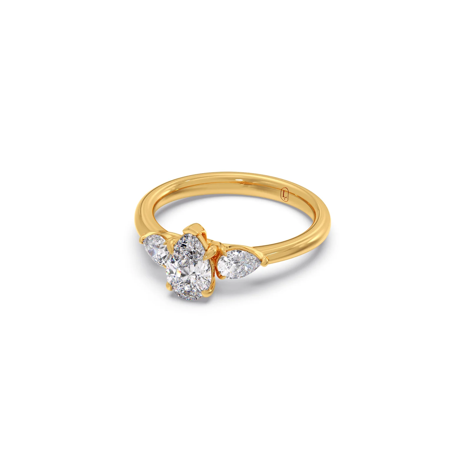 Modern Trio Pear Diamond Ring - Image 4