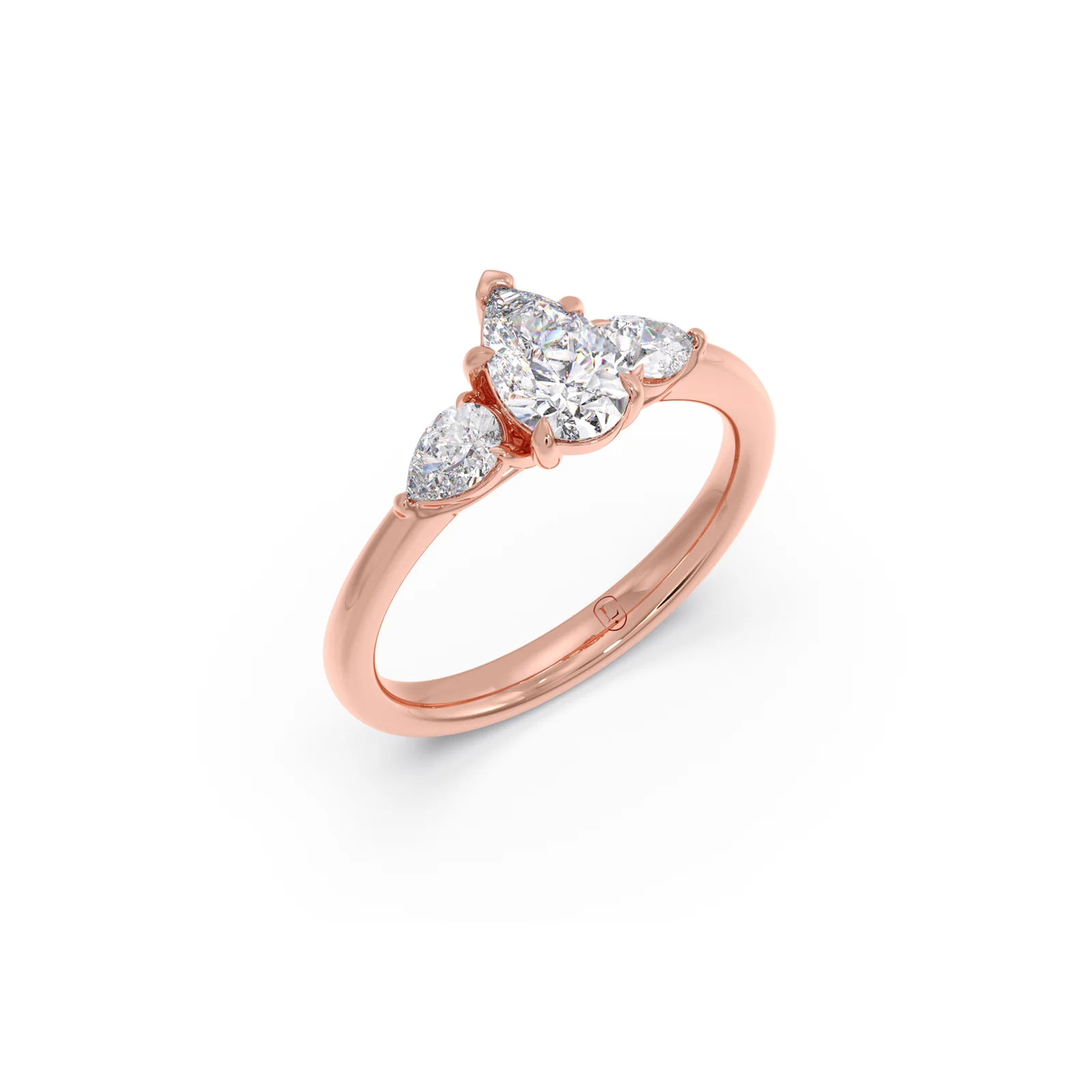 Modern Trio Pear Diamond Ring - Image 5
