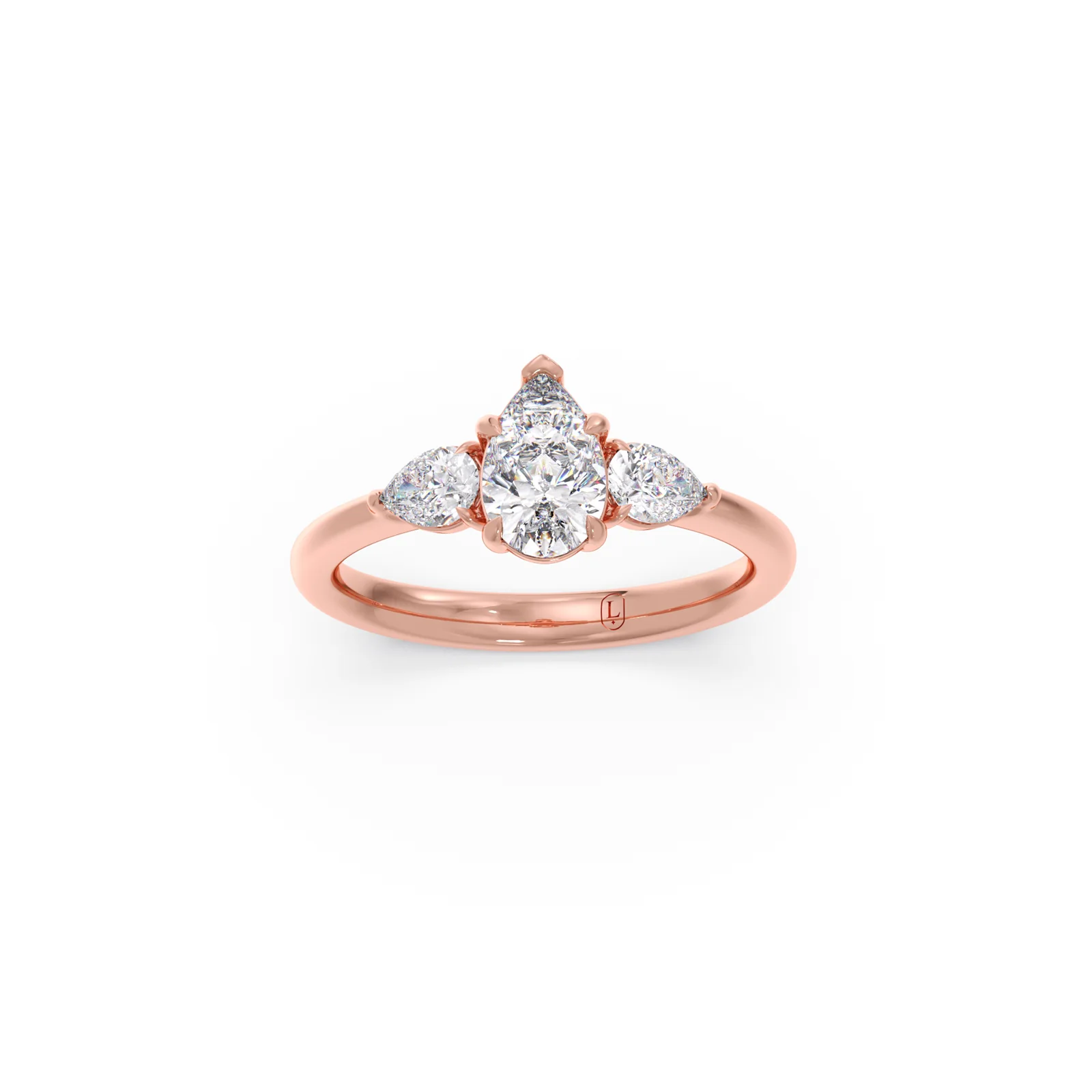 Modern Trio Pear Diamond Ring - Image 6