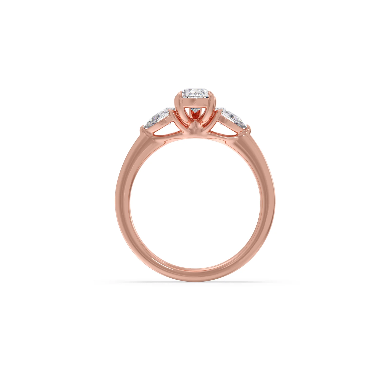 Modern Trio Pear Diamond Ring - Image 7