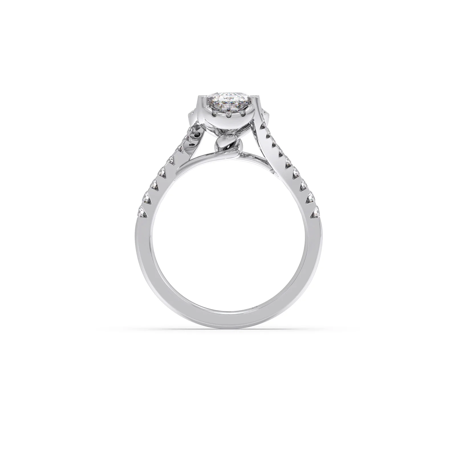 Oval Center Halo Diamond Engagement Ring - Image 11