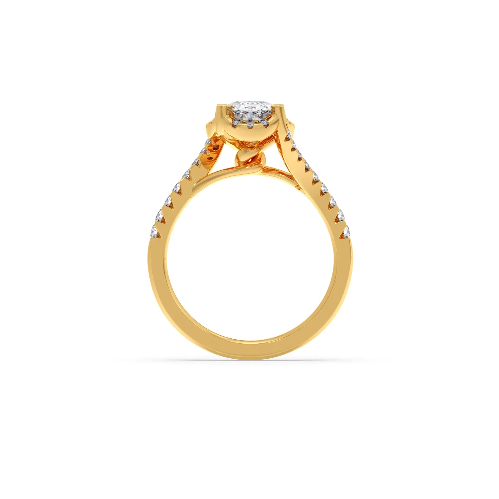 Oval Center Halo Diamond Engagement Ring - Image 3