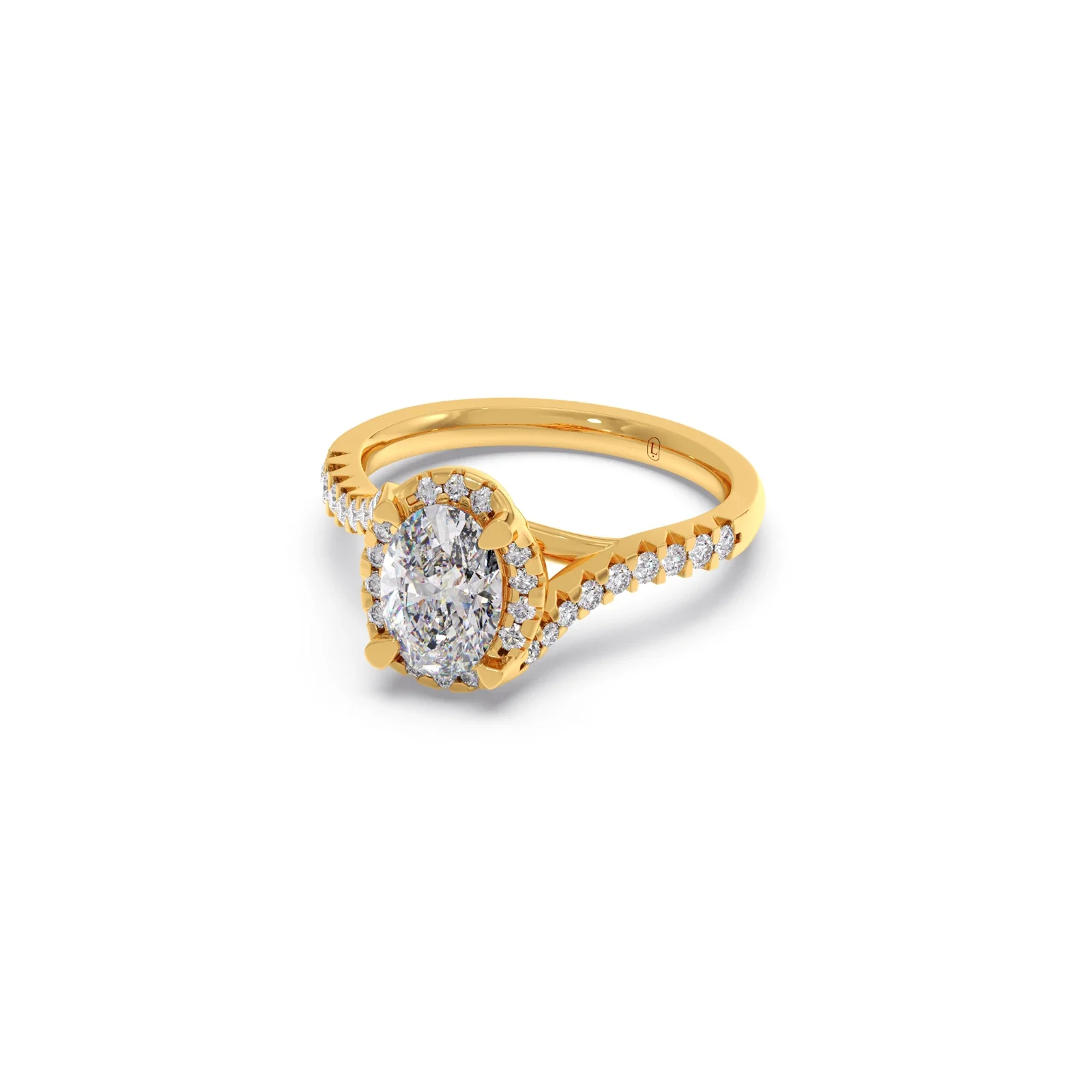 Oval Center Halo Diamond Engagement Ring - Image 4