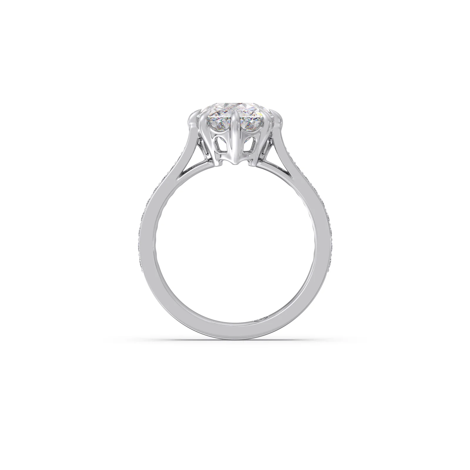 Oval Cut & Round Side Stone Diamond Ring - Image 11