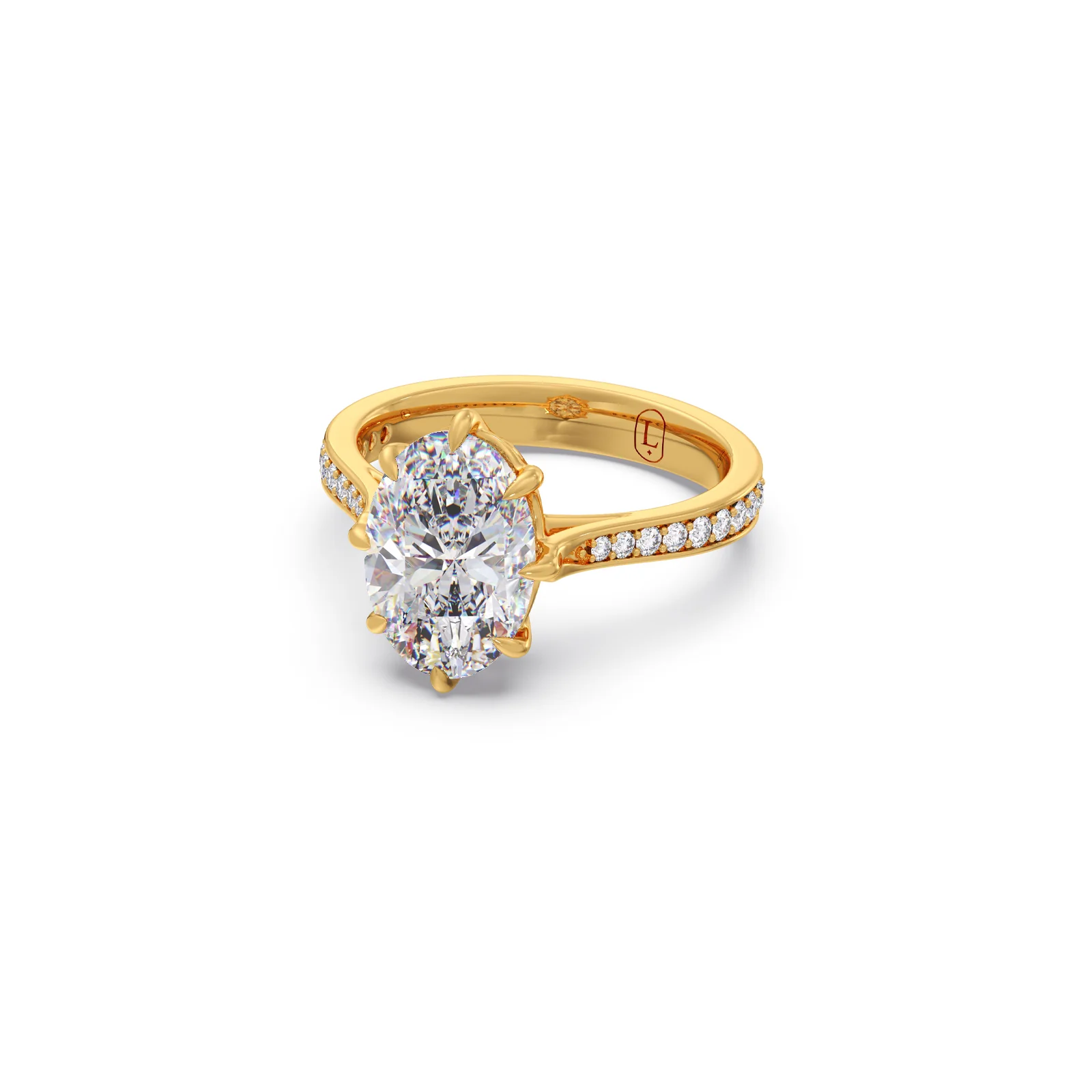 Oval Cut & Round Side Stone Diamond Ring - Image 4