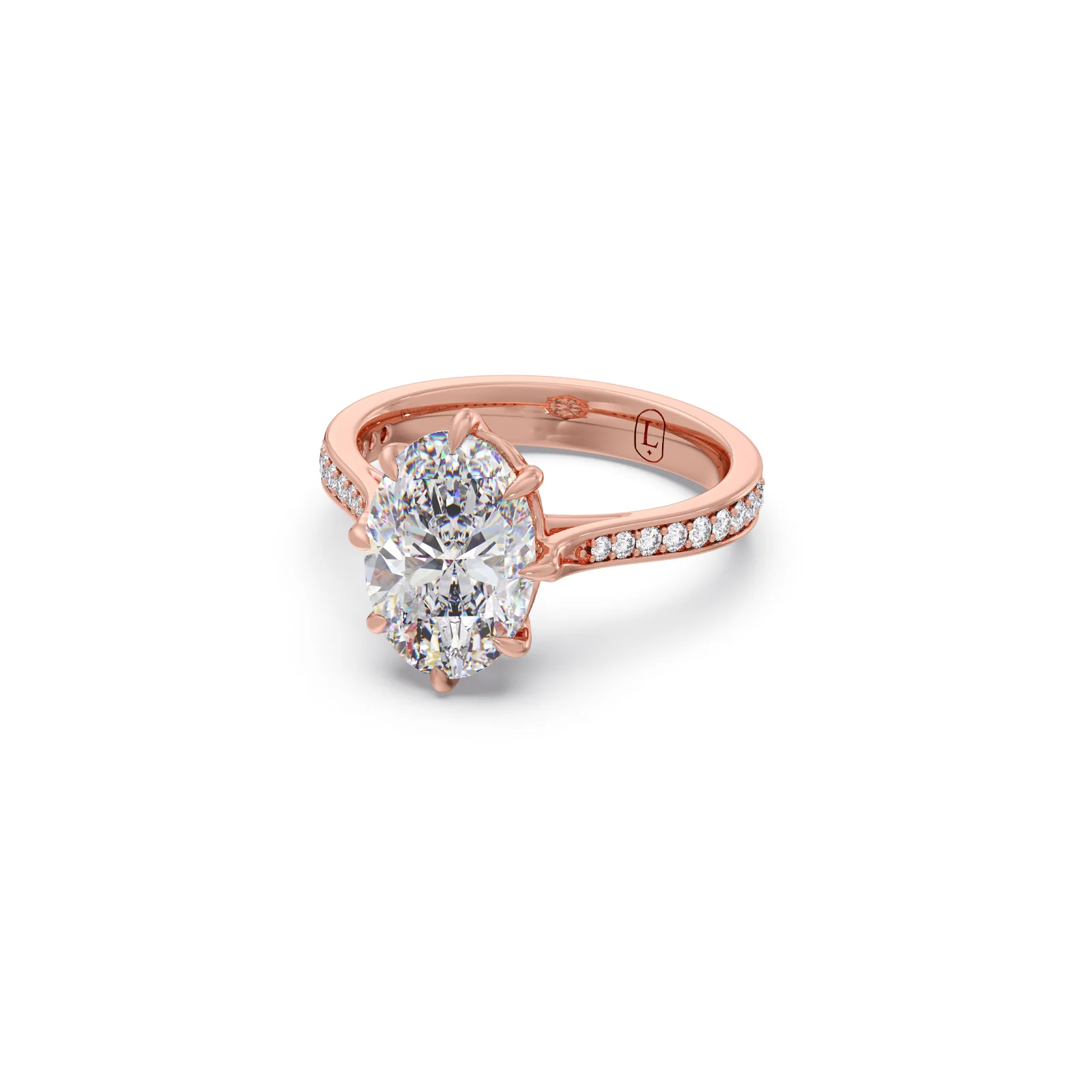 Oval Cut & Round Side Stone Diamond Ring - Image 8