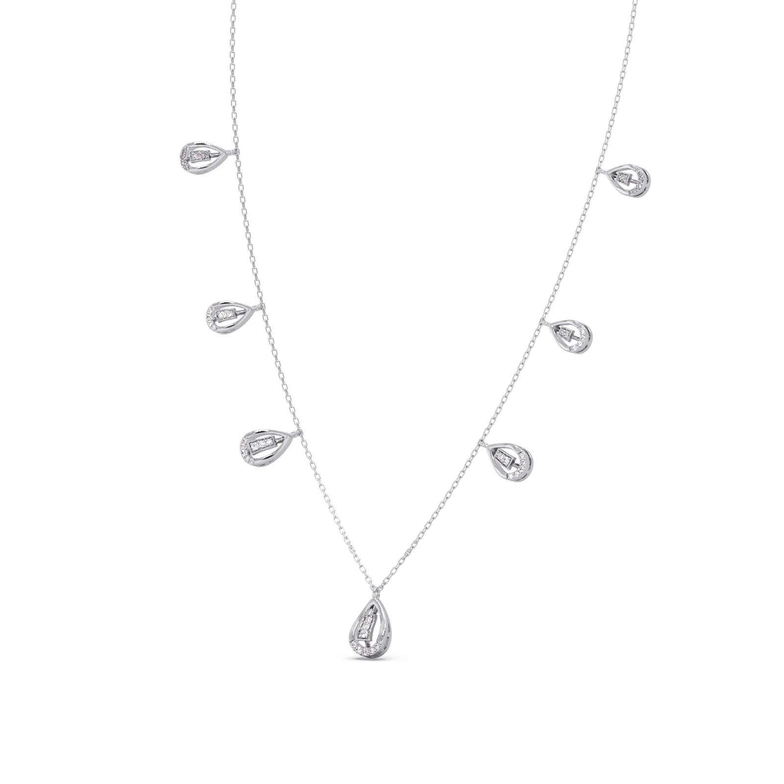 Pear-Cut Diamond Drop Necklace - Image 10