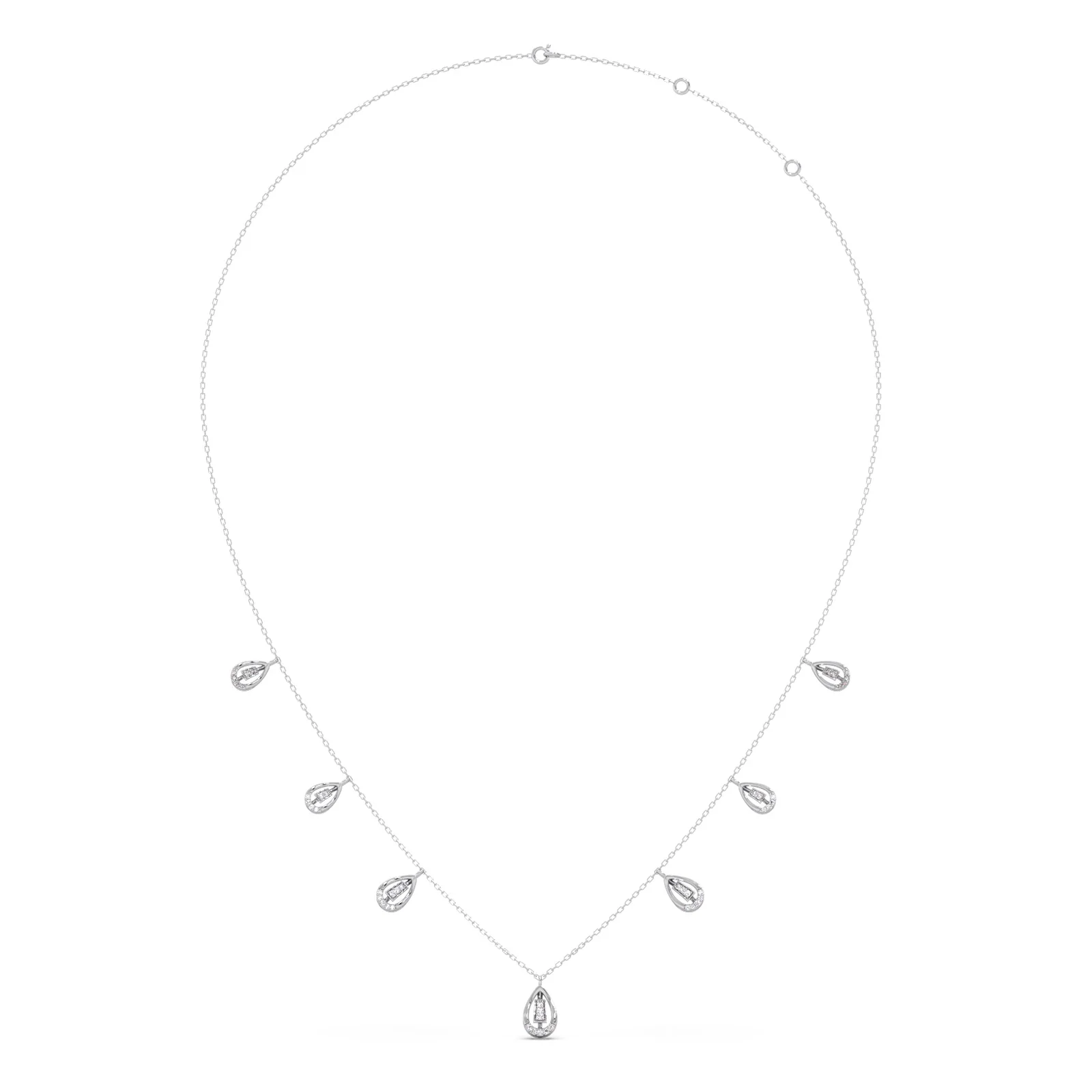 Pear-Cut Diamond Drop Necklace - Image 11