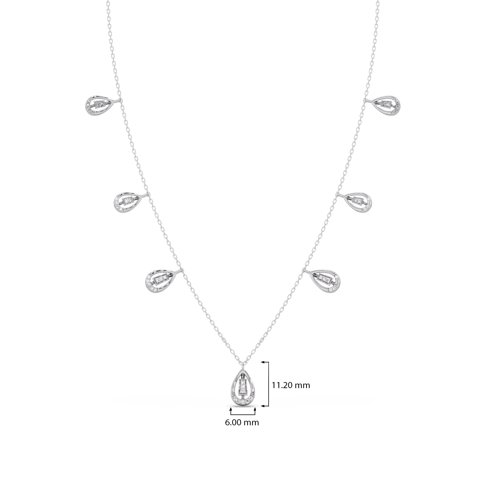 Pear-Cut Diamond Drop Necklace - Image 12