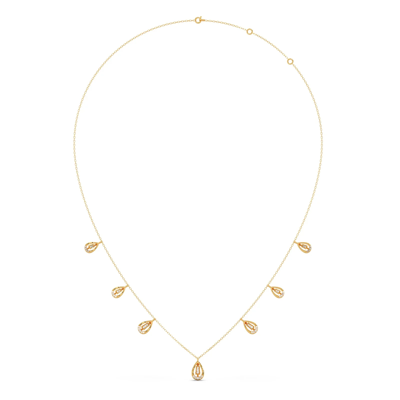 Pear-Cut Diamond Drop Necklace - Image 3