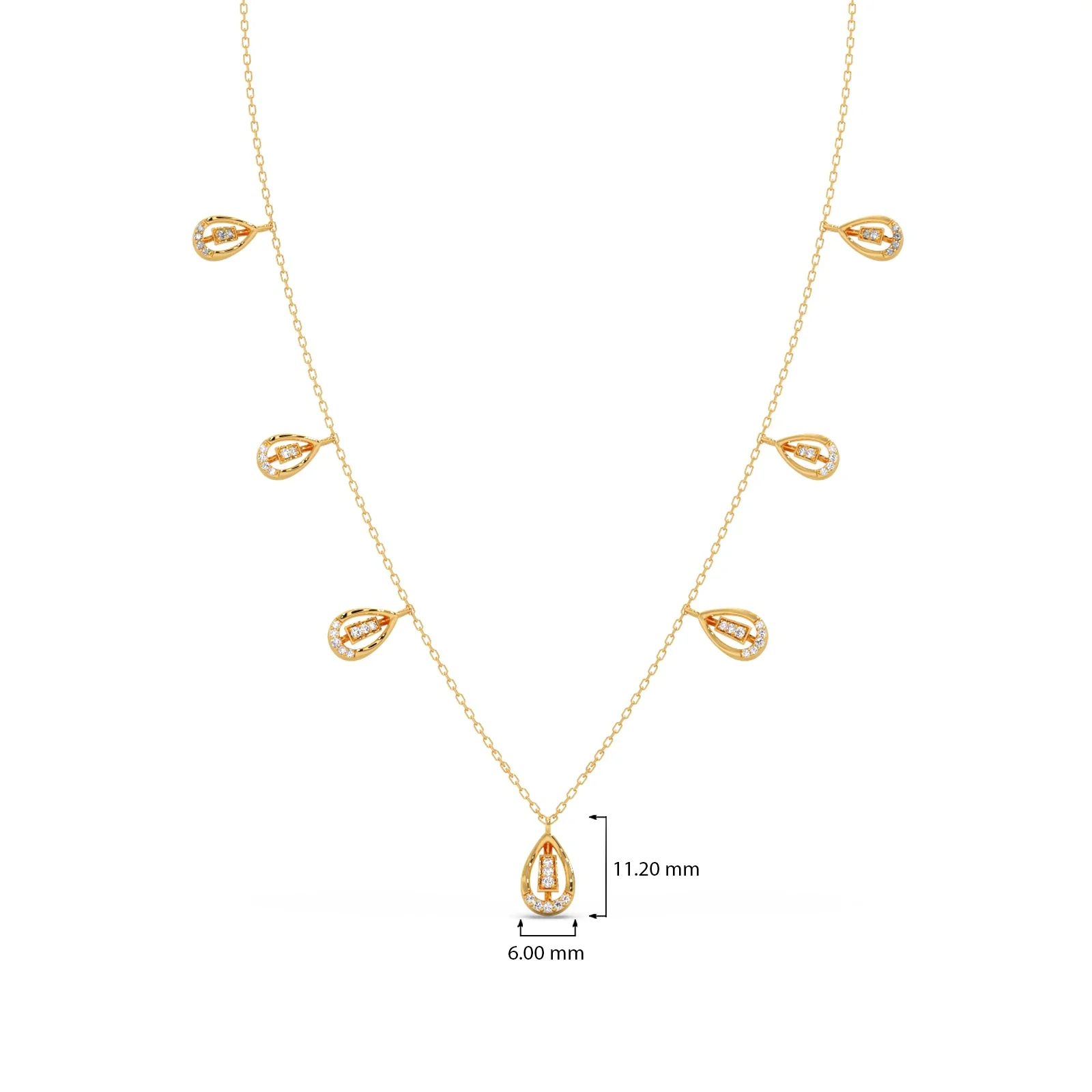 Pear-Cut Diamond Drop Necklace - Image 4
