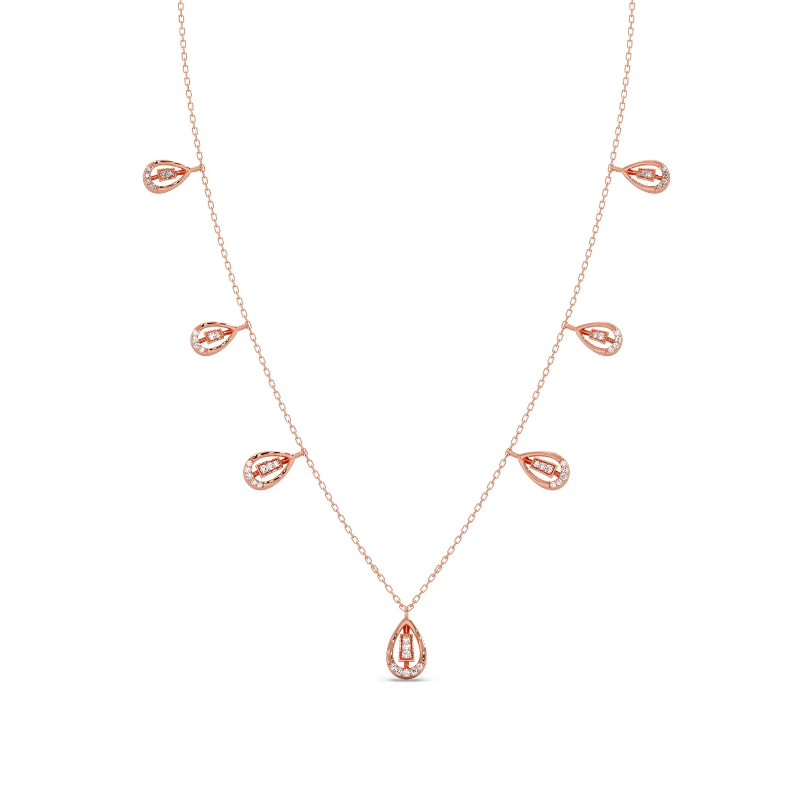 Pear-Cut Diamond Drop Necklace - Image 5