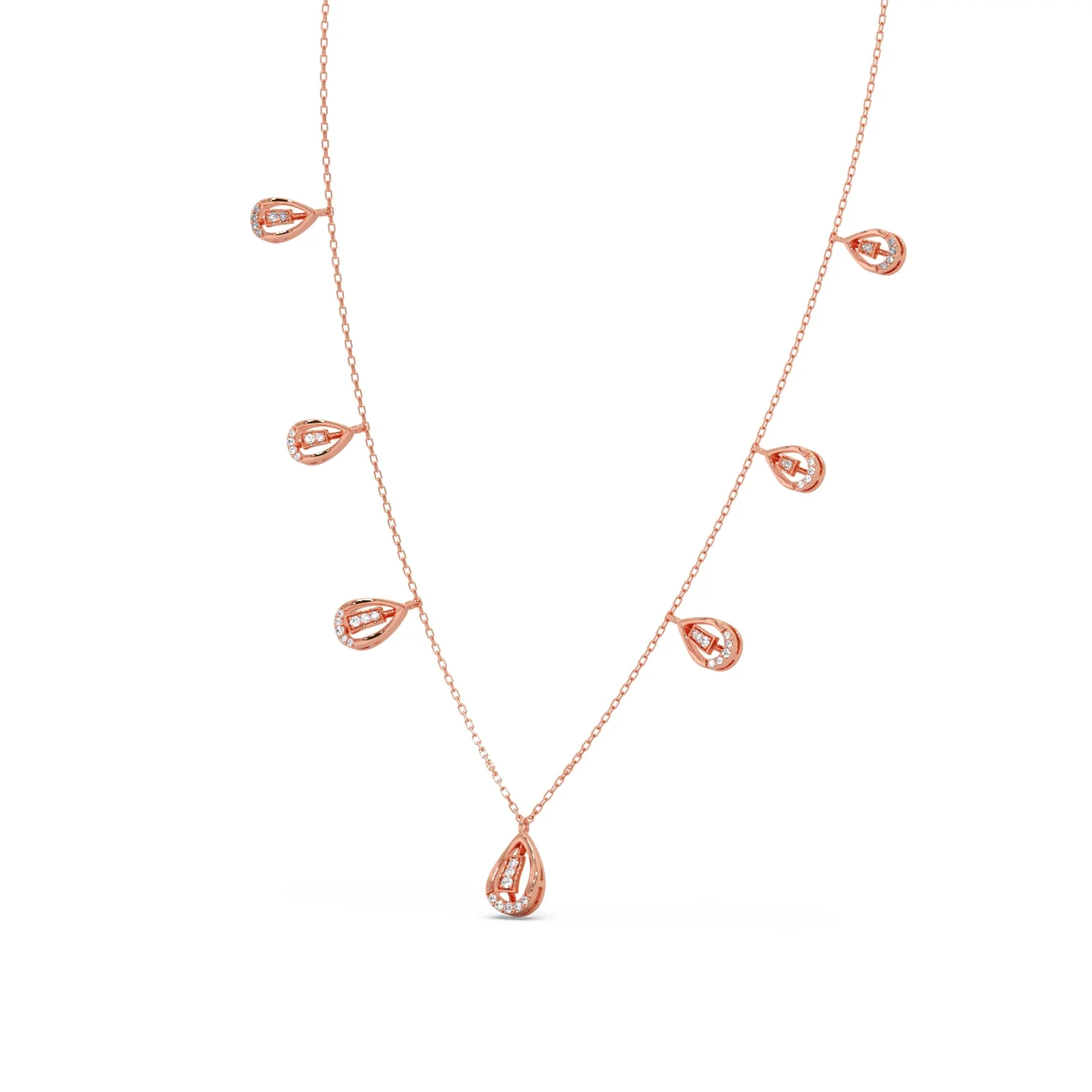 Pear-Cut Diamond Drop Necklace - Image 6