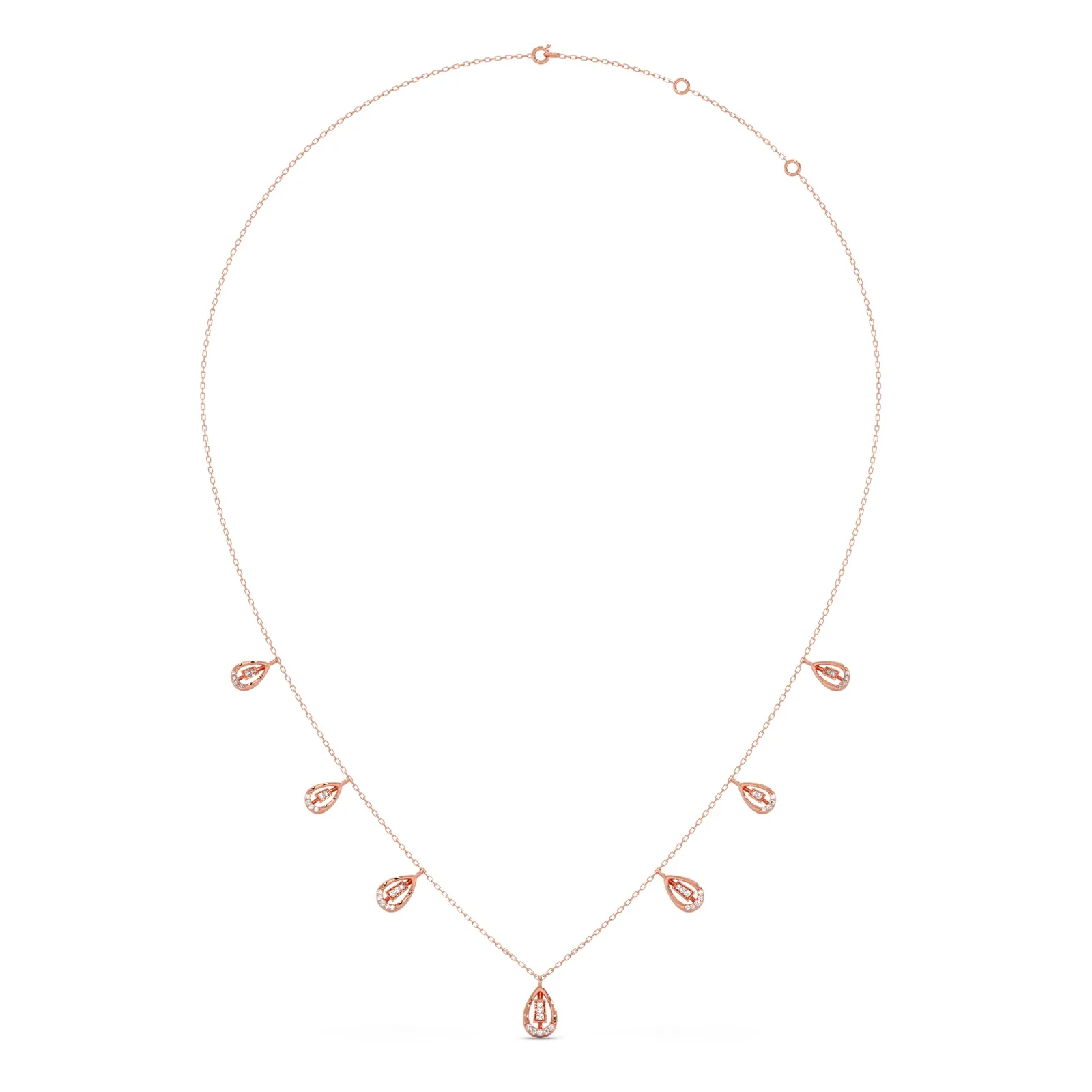 Pear-Cut Diamond Drop Necklace - Image 7
