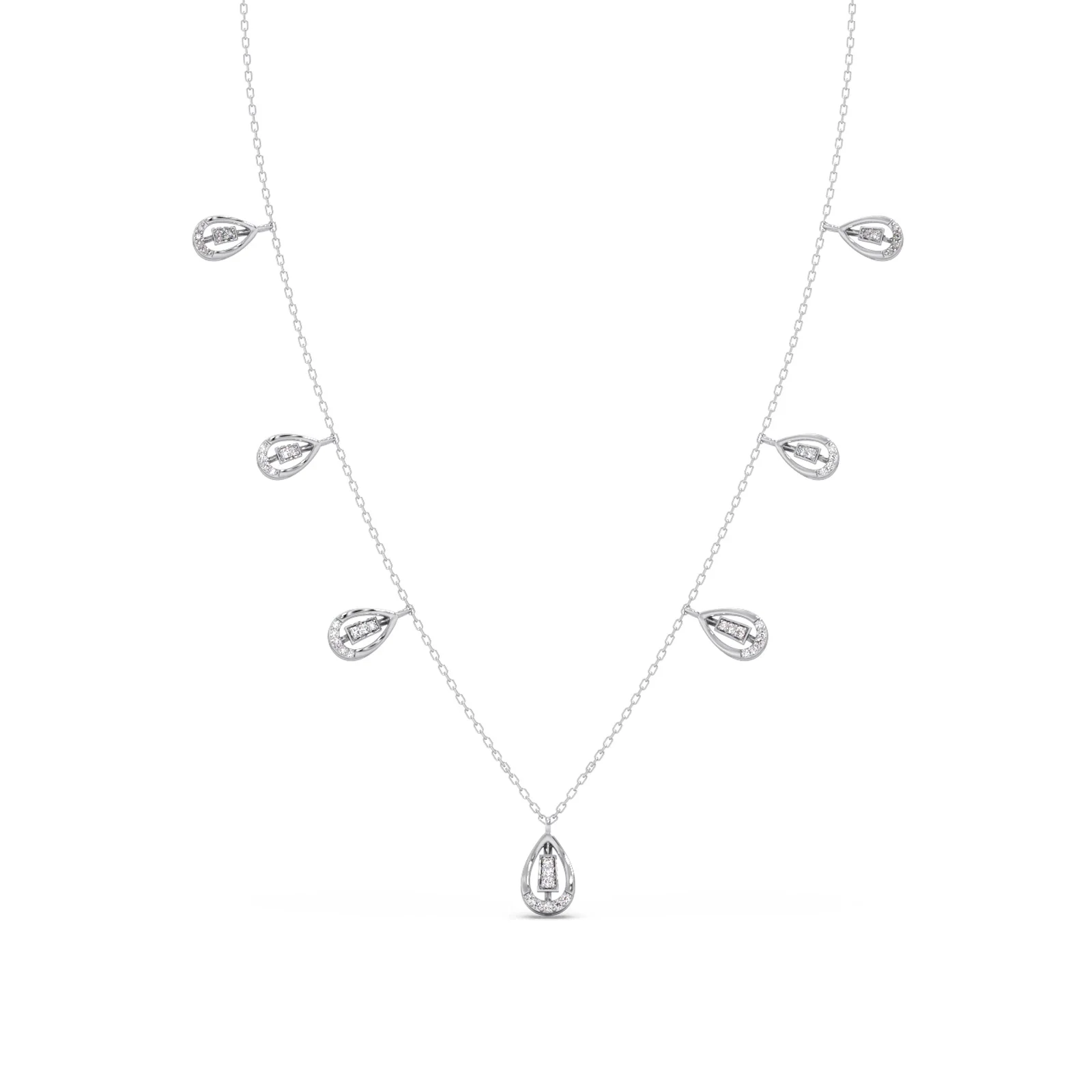 Pear-Cut Diamond Drop Necklace - Image 9