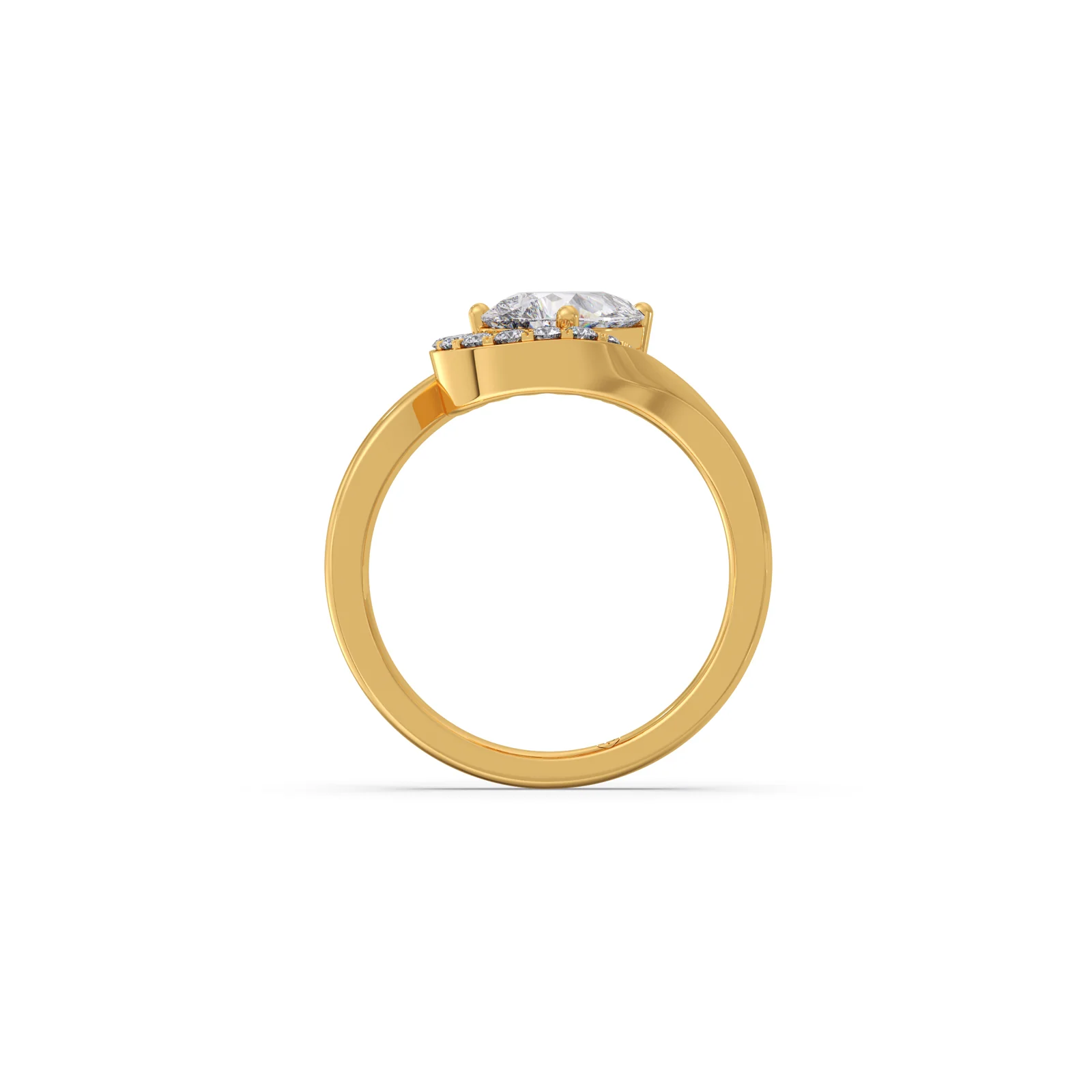 Pear & Round Wavy Diamond Ring - Image 3