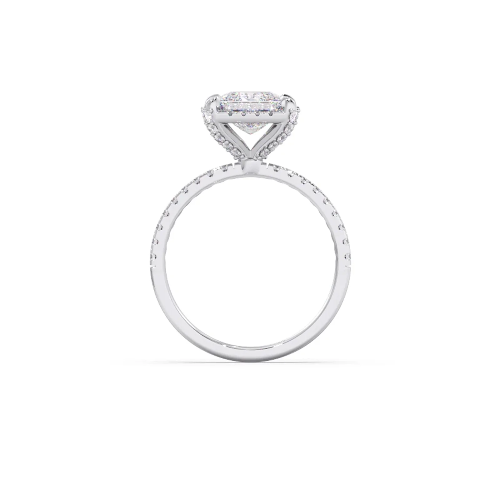 Princess Shape Diamond with Halo Setting Ring - Image 11