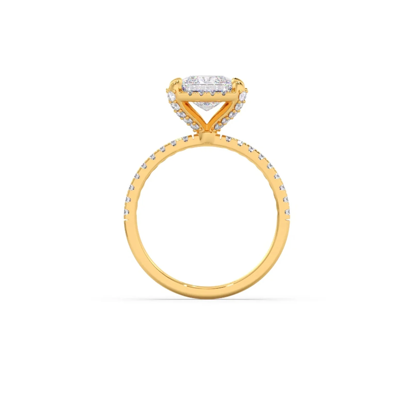 Princess Shape Diamond with Halo Setting Ring - Image 3