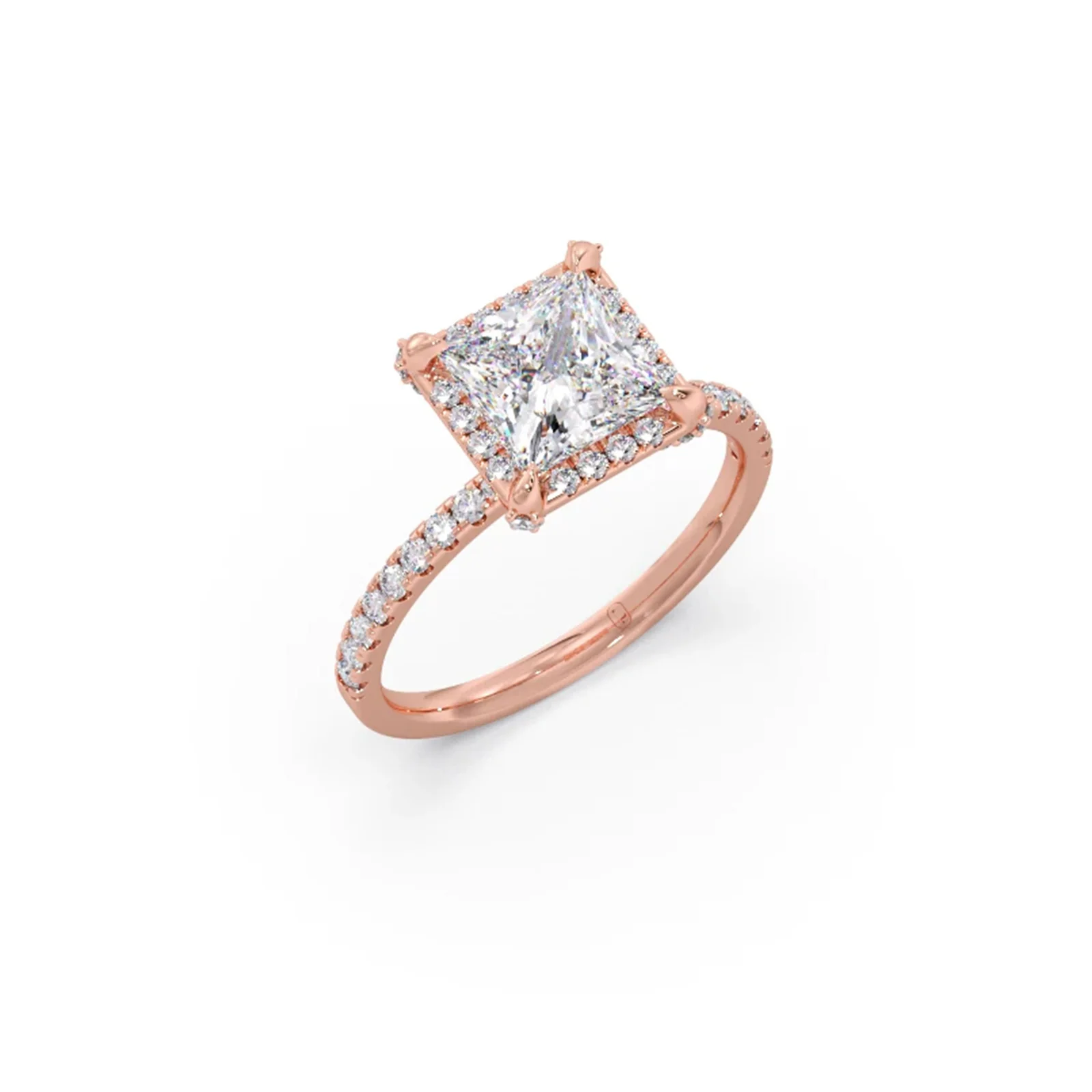 Princess Shape Diamond with Halo Setting Ring - Image 5