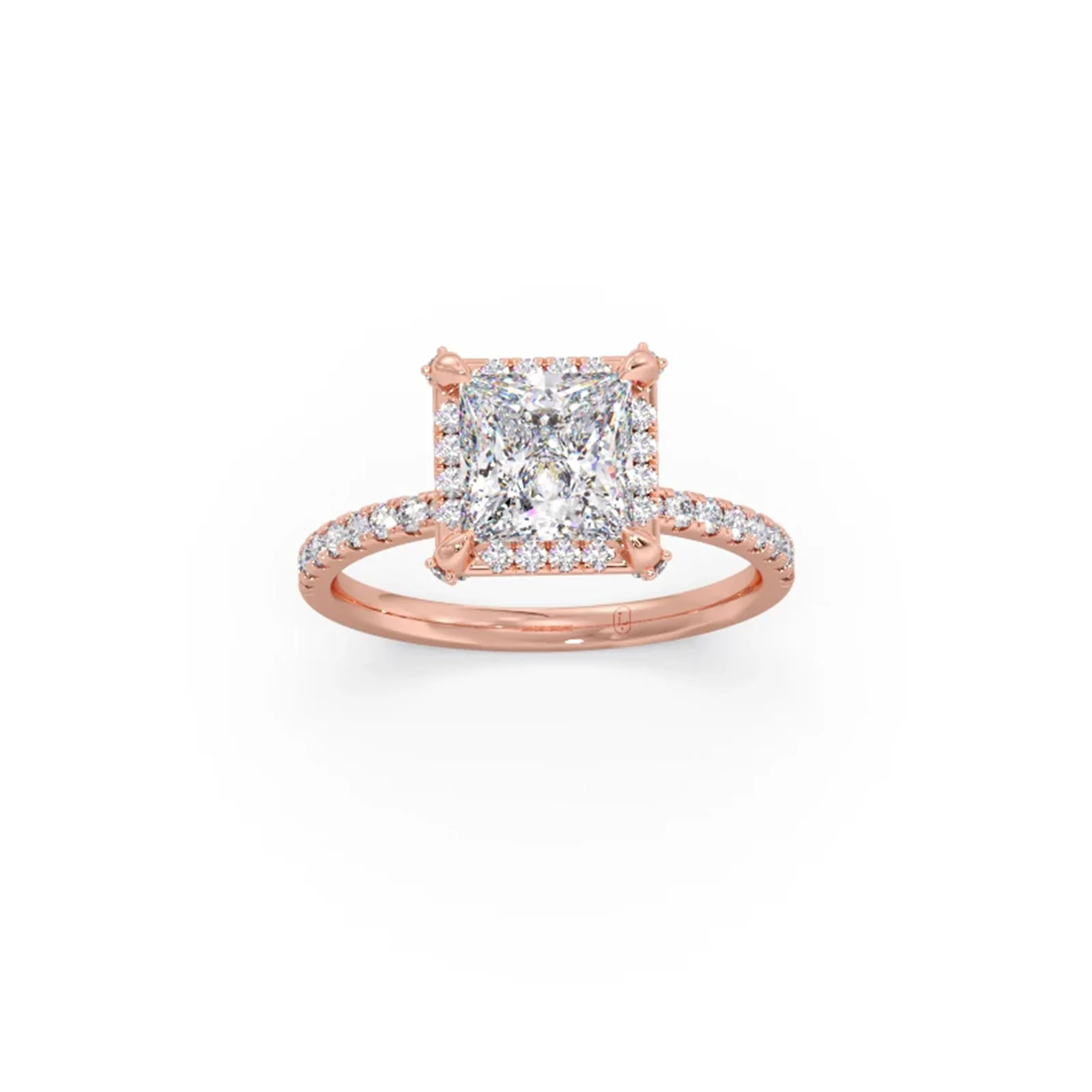 Princess Shape Diamond with Halo Setting Ring - Image 6