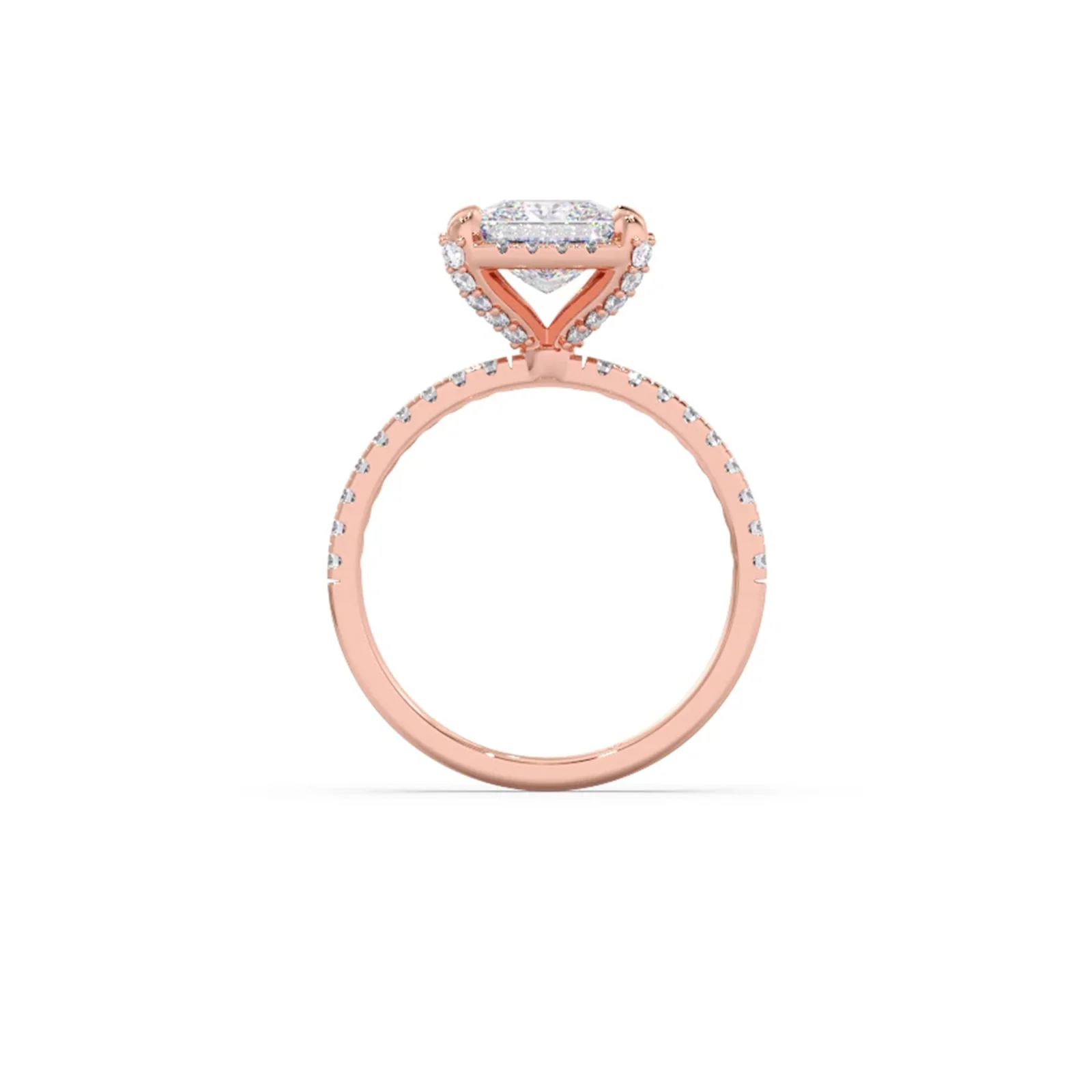 Princess Shape Diamond with Halo Setting Ring - Image 7