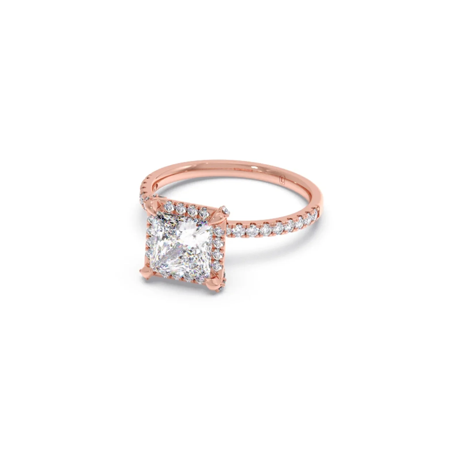Princess Shape Diamond with Halo Setting Ring - Image 8