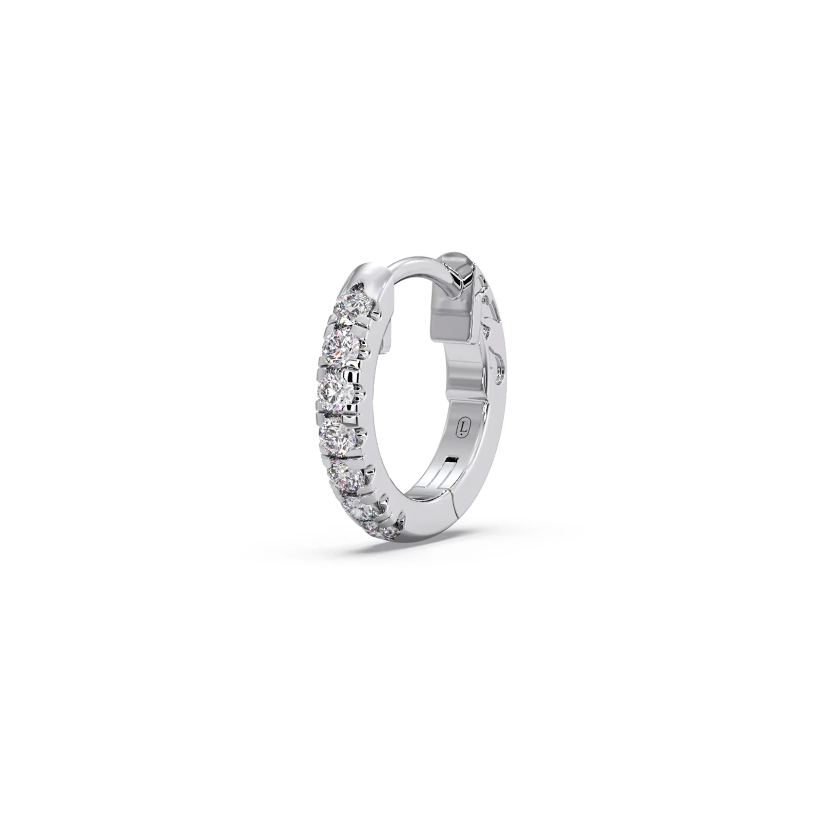 Pristine Round Diamond Huggies Earring - Image 10