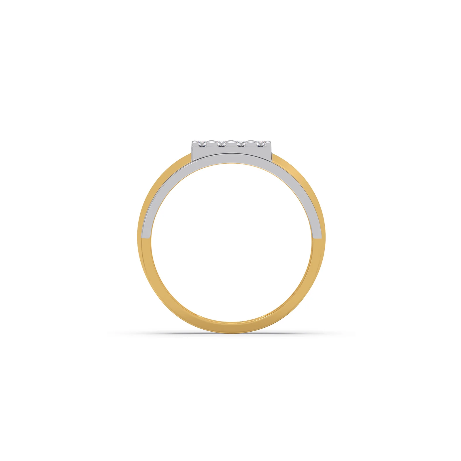 Rectangular Cluster Diamond Mens Ring - Image 3