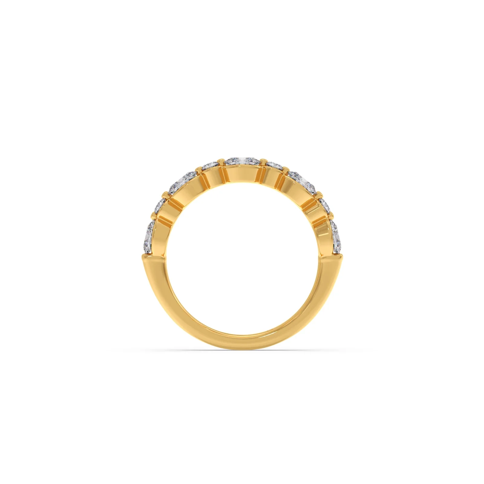 Round and Oval Diamond Half Eternity Band - Image 3