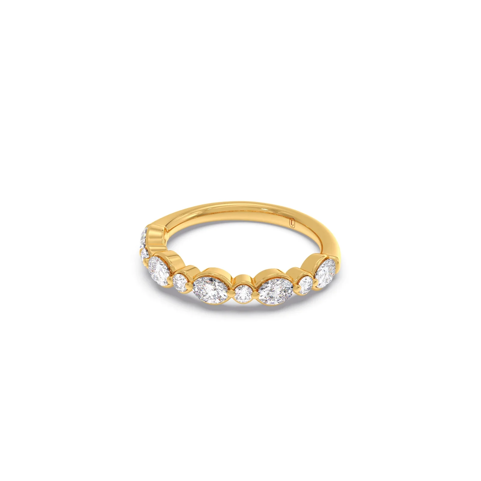 Round and Oval Diamond Half Eternity Band - Image 4