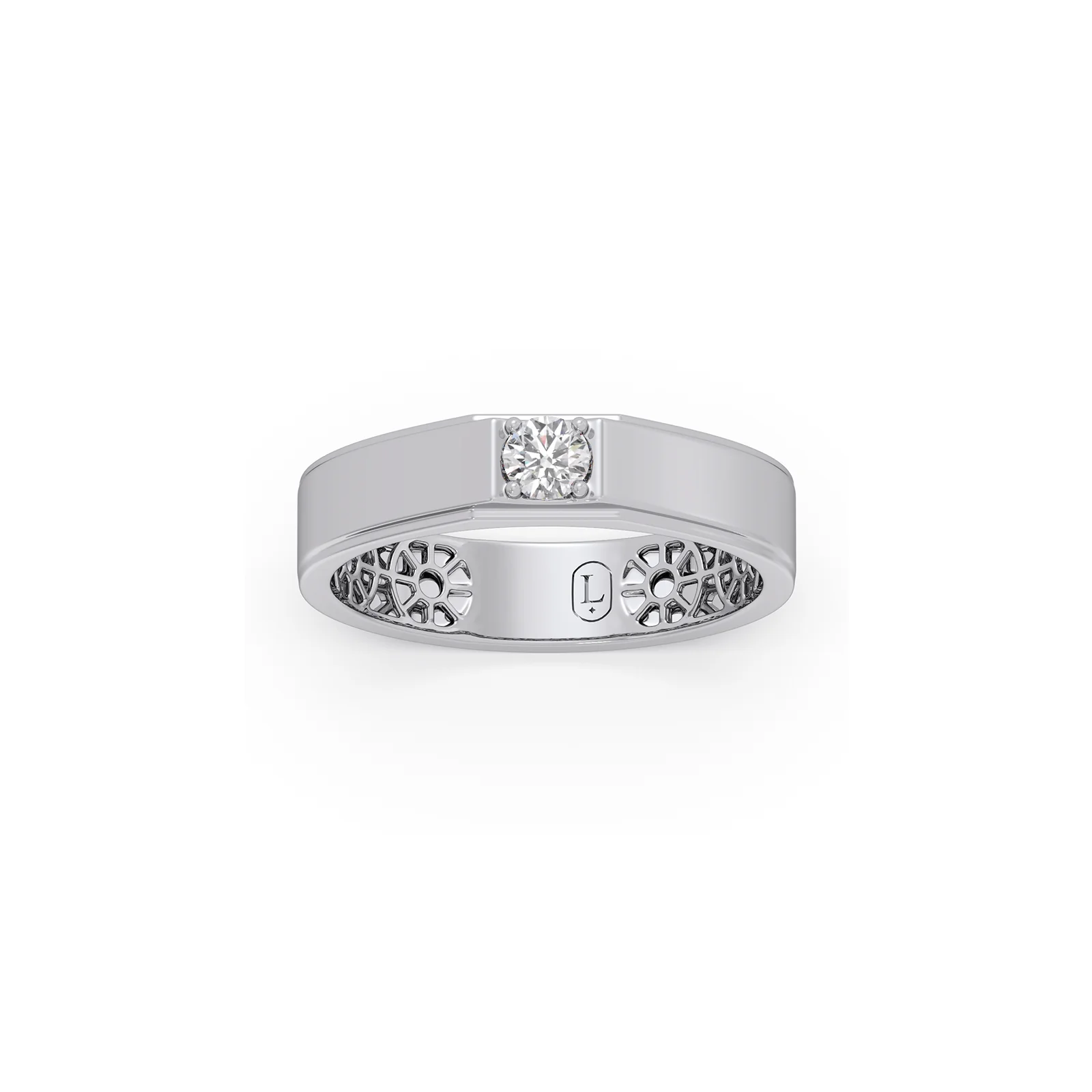 Round Brilliant Cut Diamond Mens Ring - Image 10