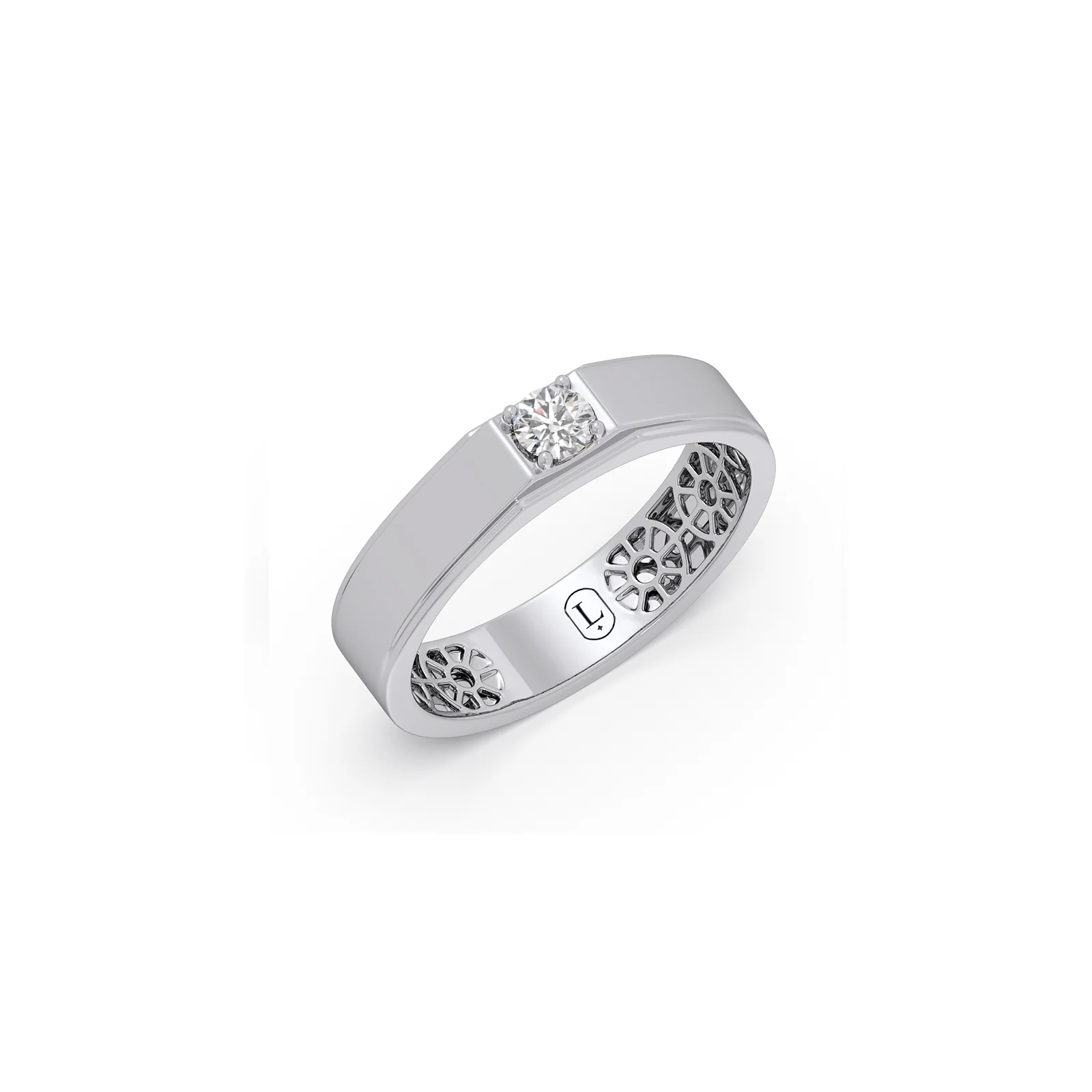 Round Brilliant Cut Diamond Mens Ring - Image 9