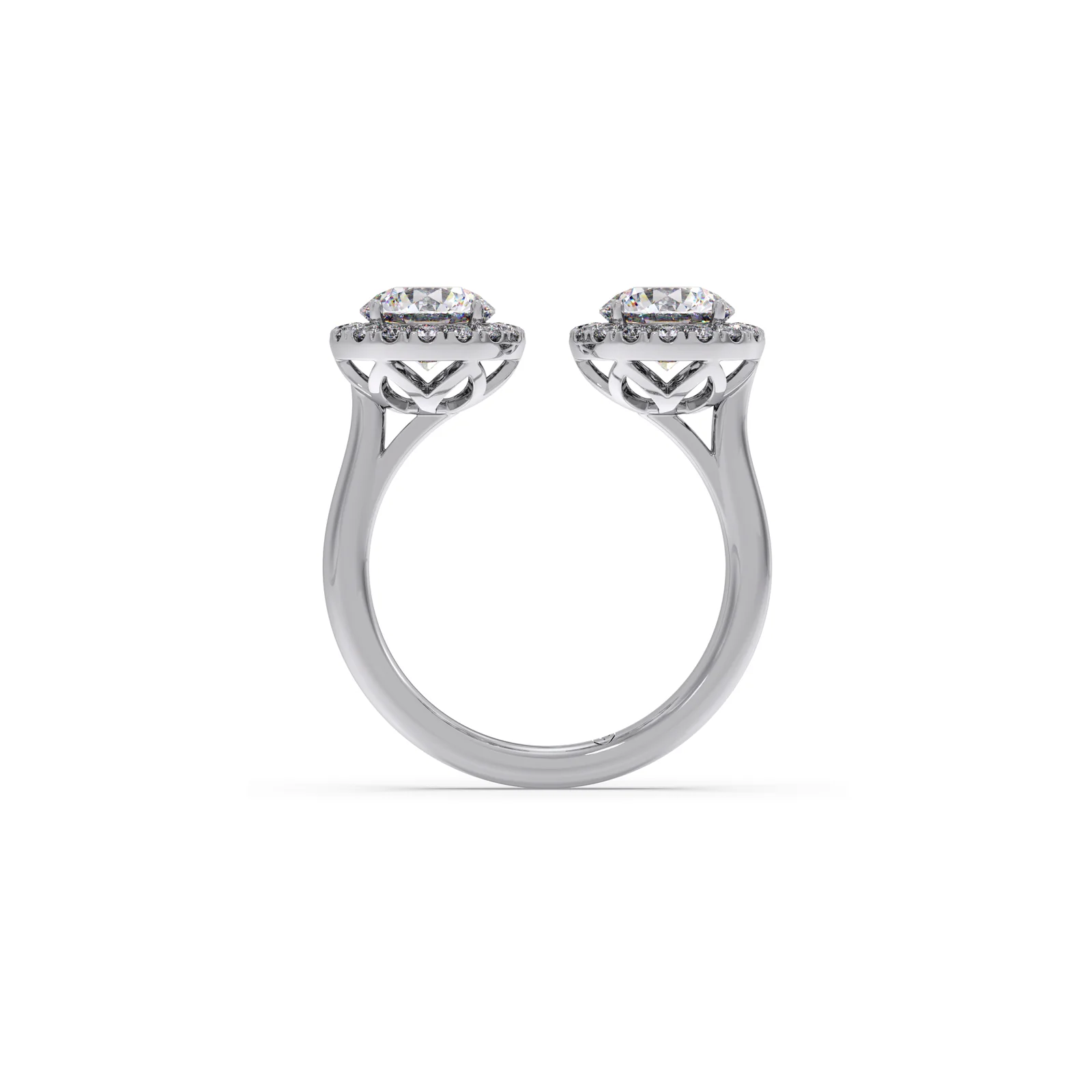 Round Gemini Halo Diamond Ring - Image 11