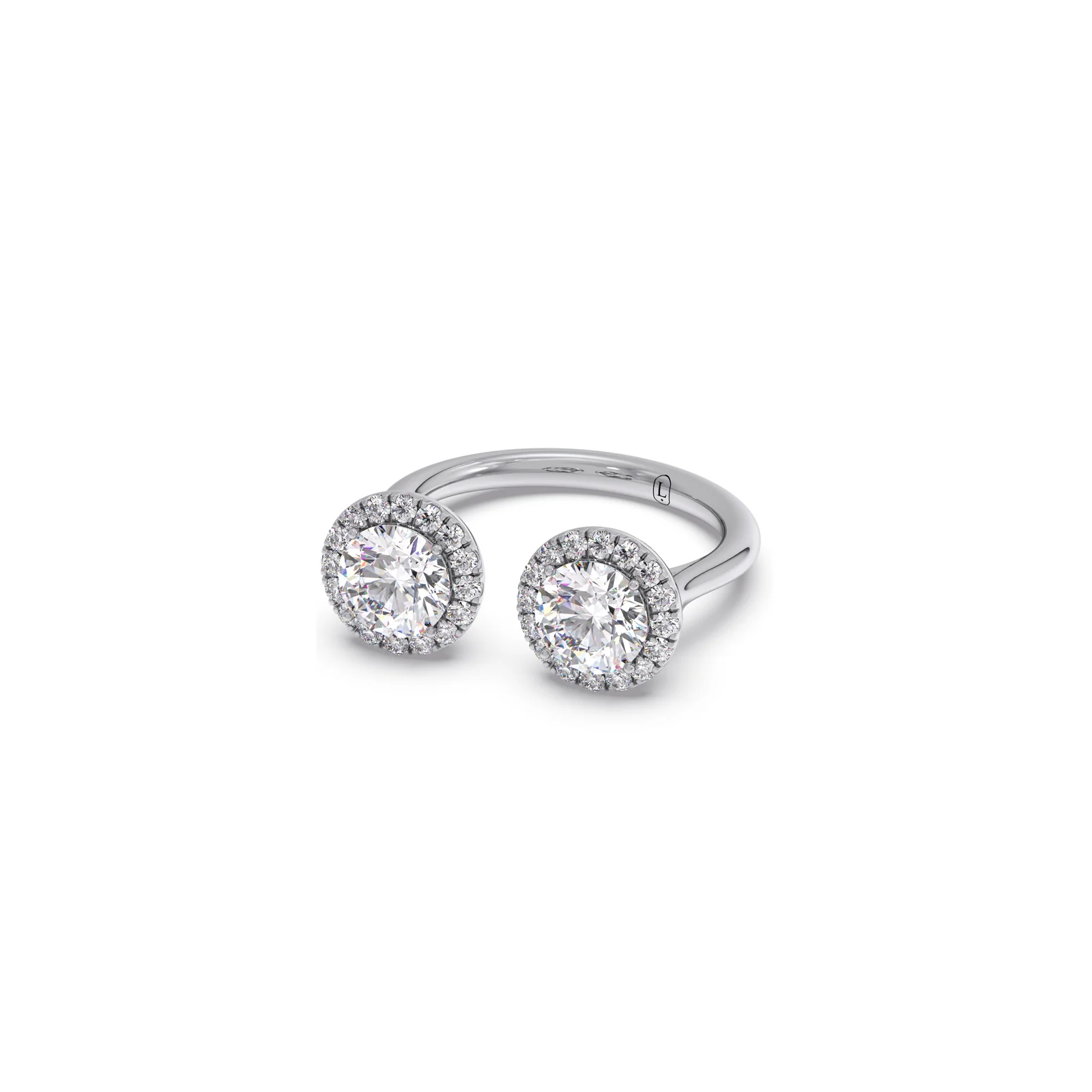 Round Gemini Halo Diamond Ring - Image 12