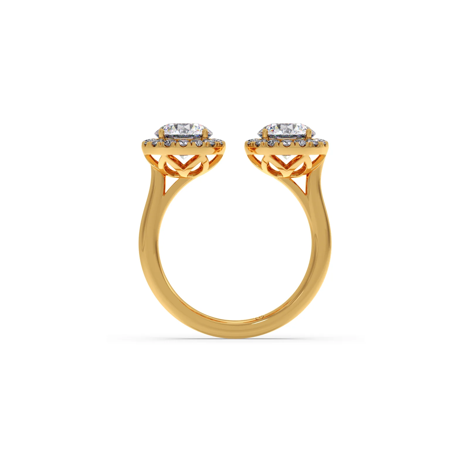 Round Gemini Halo Diamond Ring - Image 3