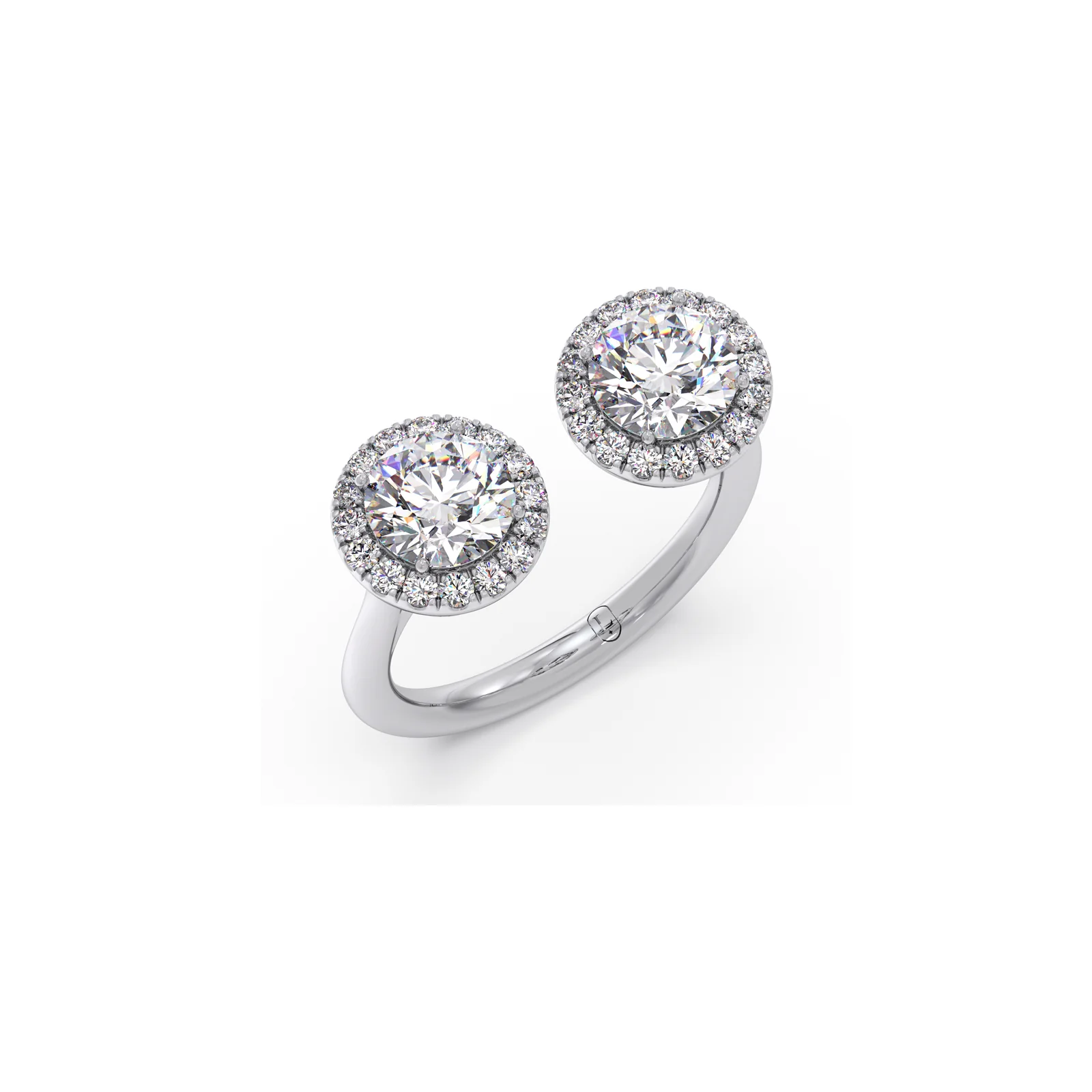 Round Gemini Halo Diamond Ring - Image 9