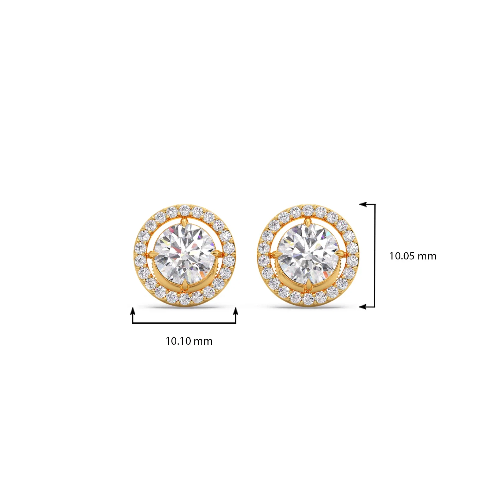 Round Halo Stud Earrings - Image 8