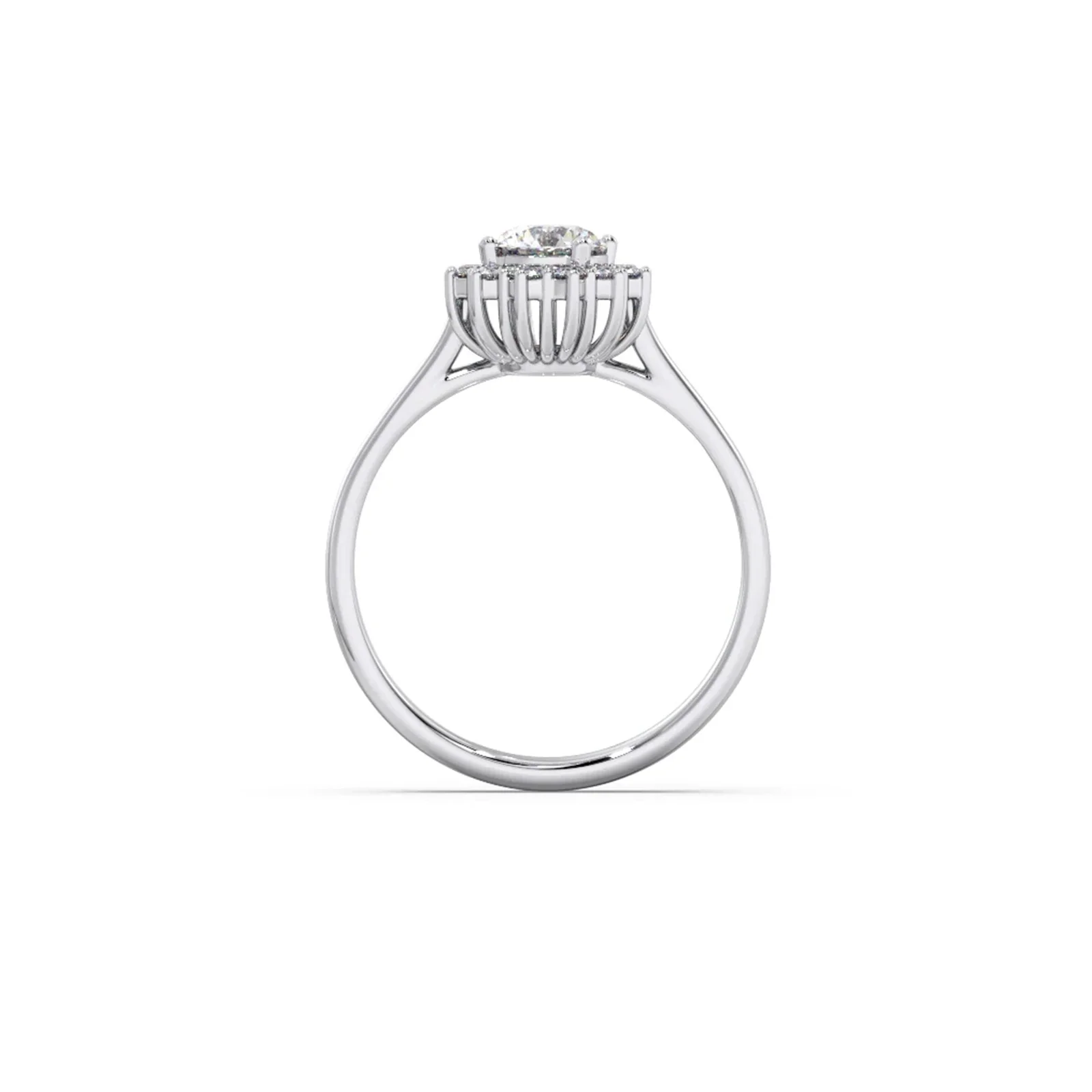 Round Shape Diamond with Halo Setting Ring - Image 3
