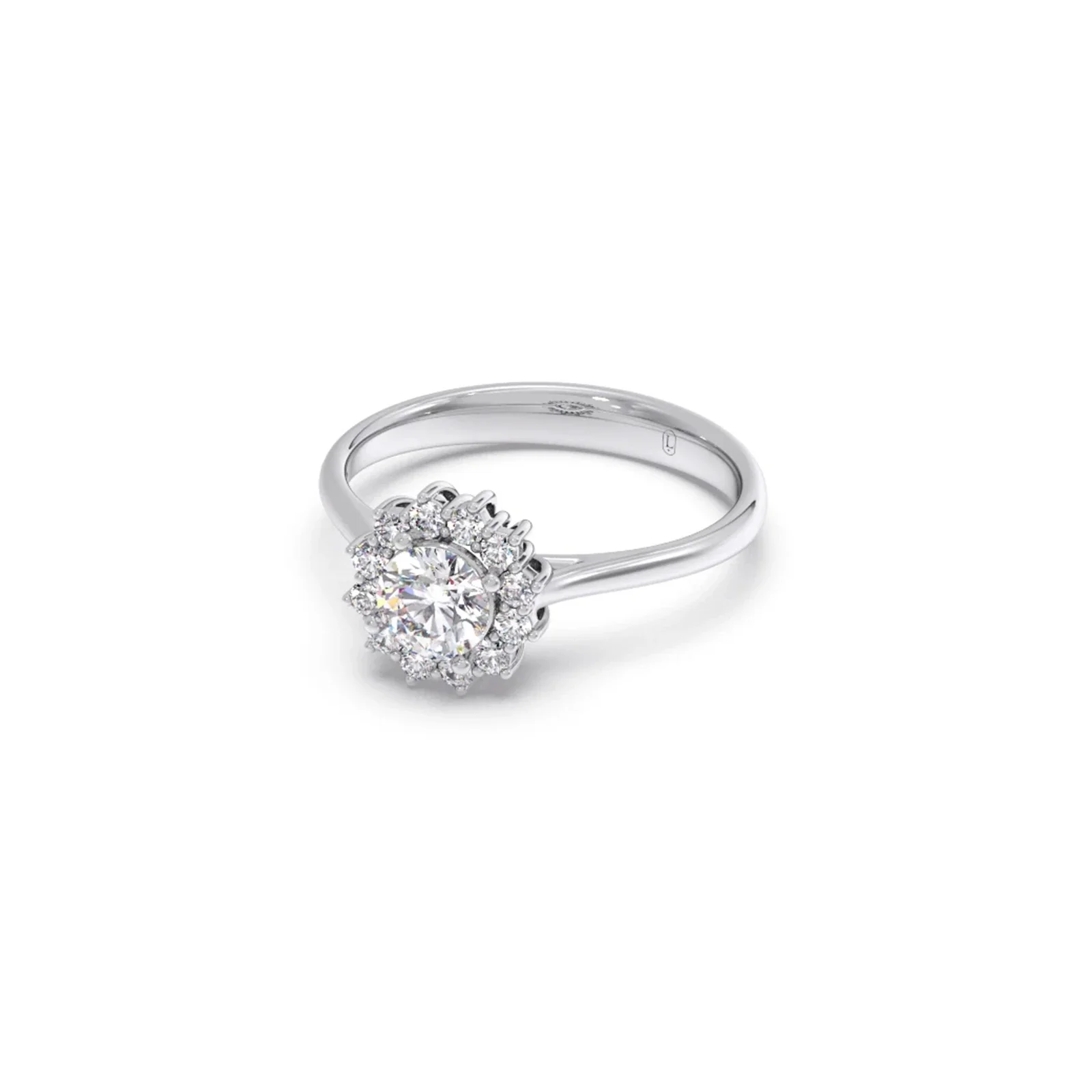 Round Shape Diamond with Halo Setting Ring - Image 4