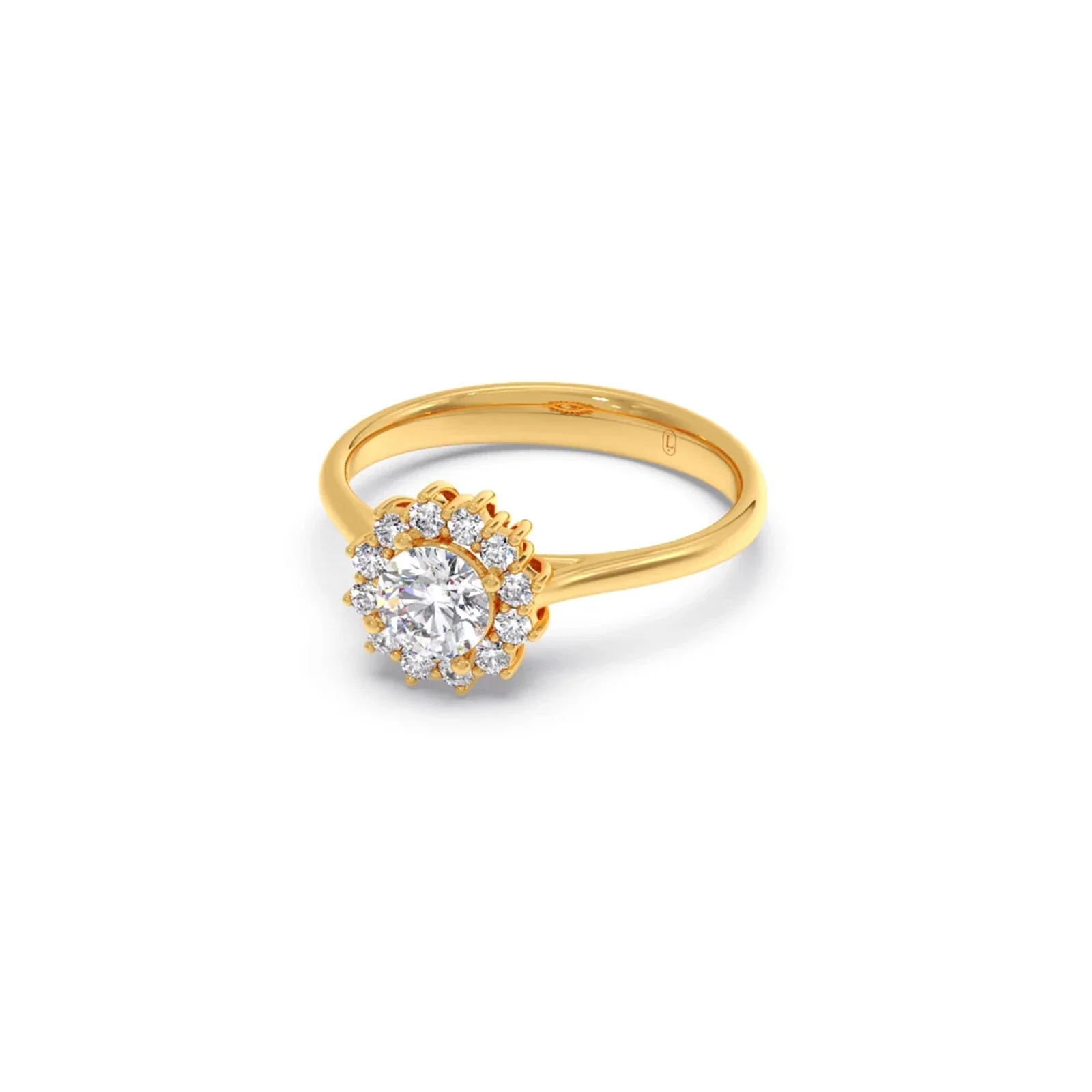 Round Shape Diamond with Halo Setting Ring - Image 8