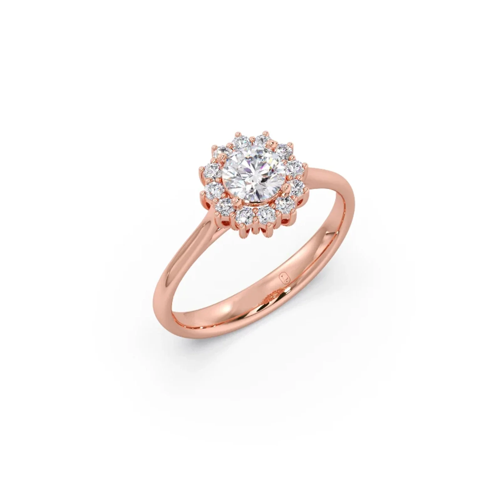 Round Shape Diamond with Halo Setting Ring - Image 9