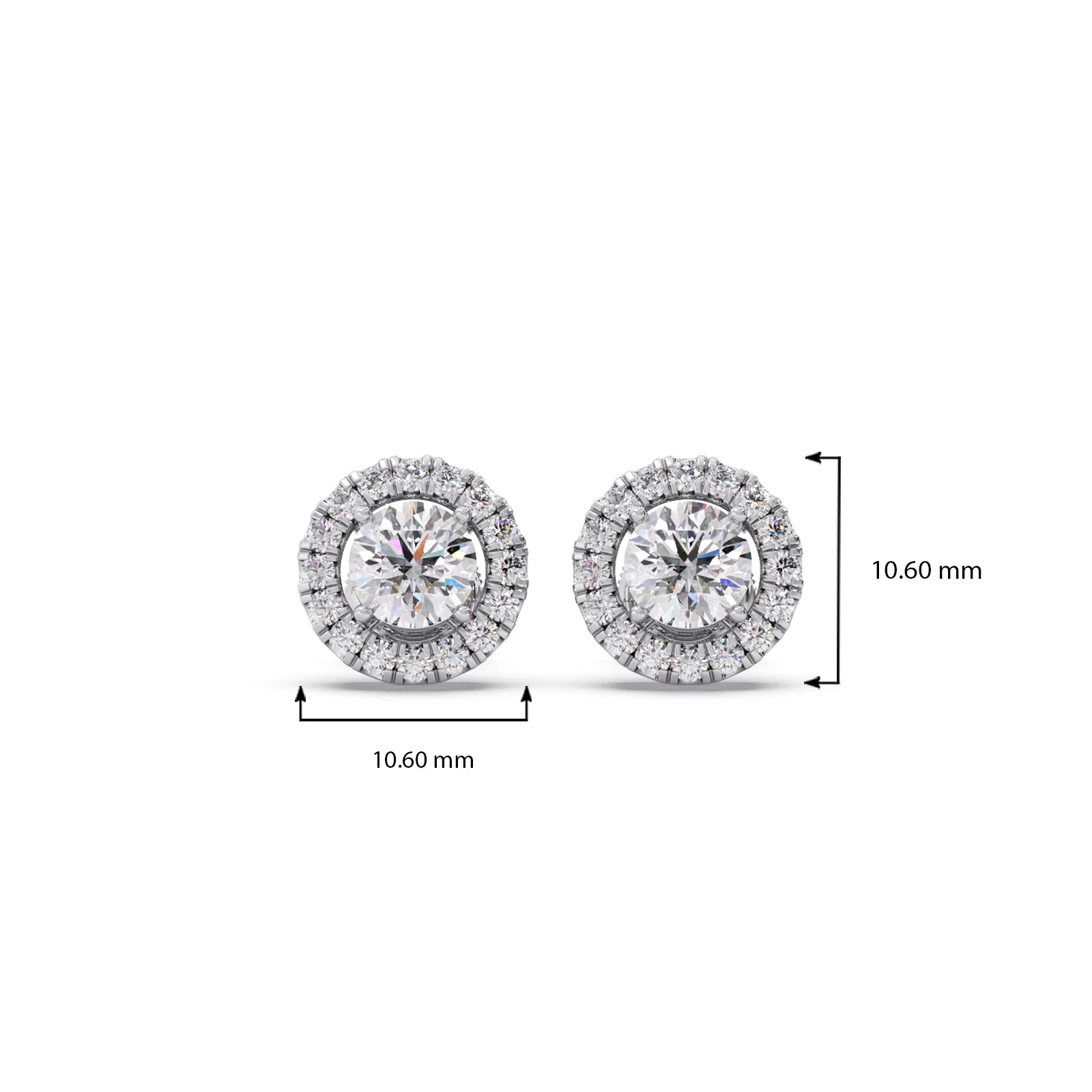 Round Shape LGD Earrings with Halo Setting - Image 4