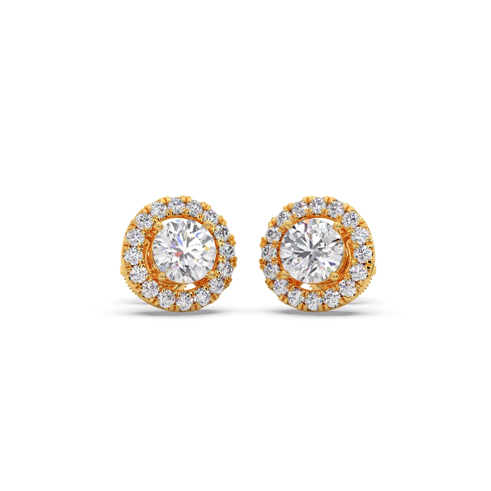 Round Shape LGD Earrings with Halo Setting - Image 5