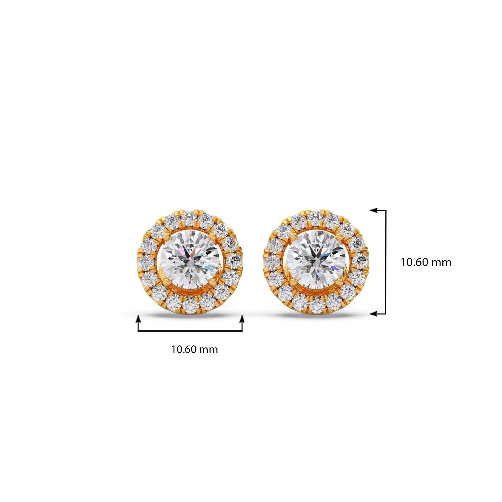 Round Shape LGD Earrings with Halo Setting - Image 8