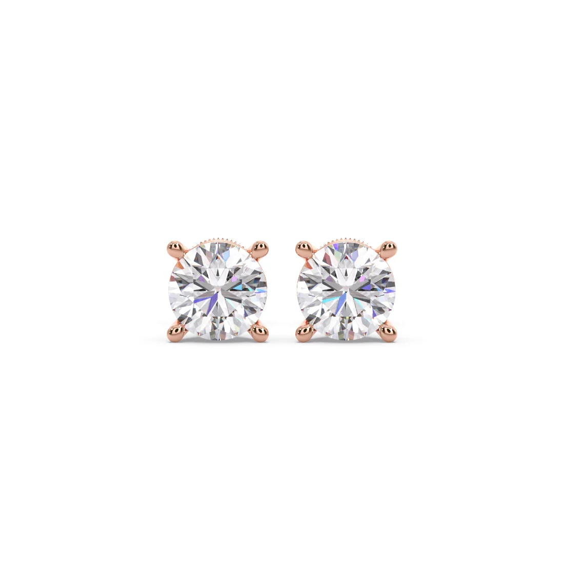 Round Solitaire 4-Prong Basket Stud Earrings7.5mm - Image 12